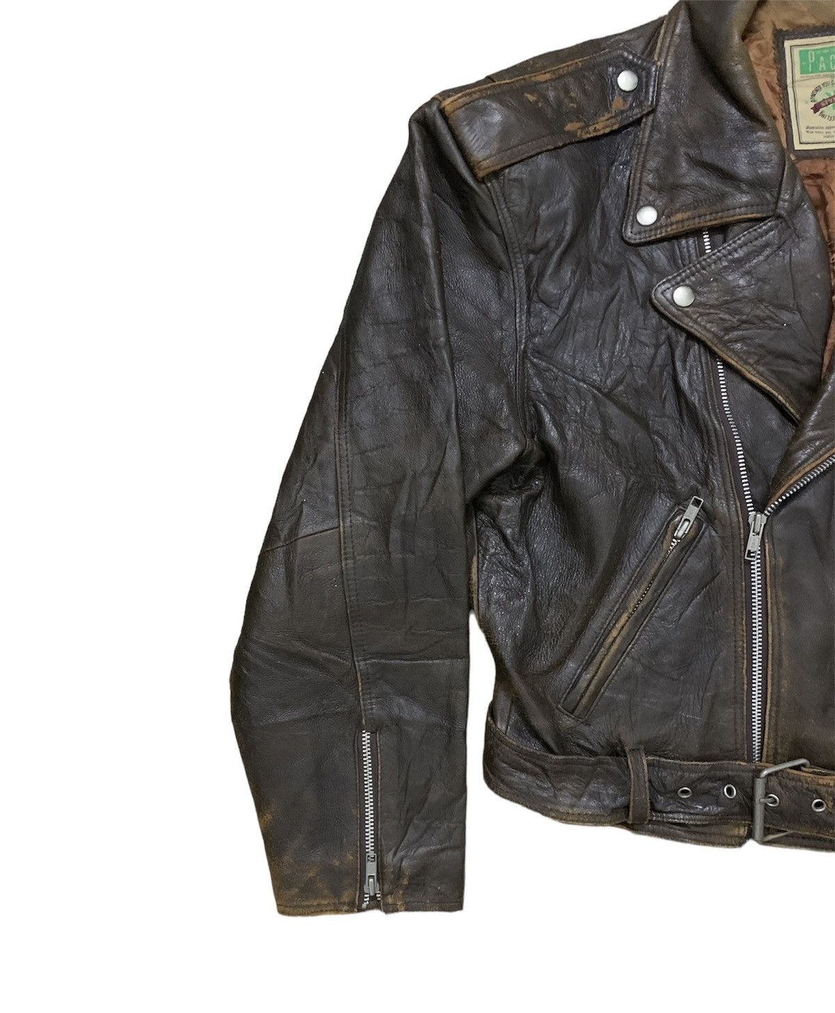 Genuine Leather × Vintage Vintage Leather Double collar jacket (A) Size US M / EU 48-50 / 2 - 2 Thumbnail