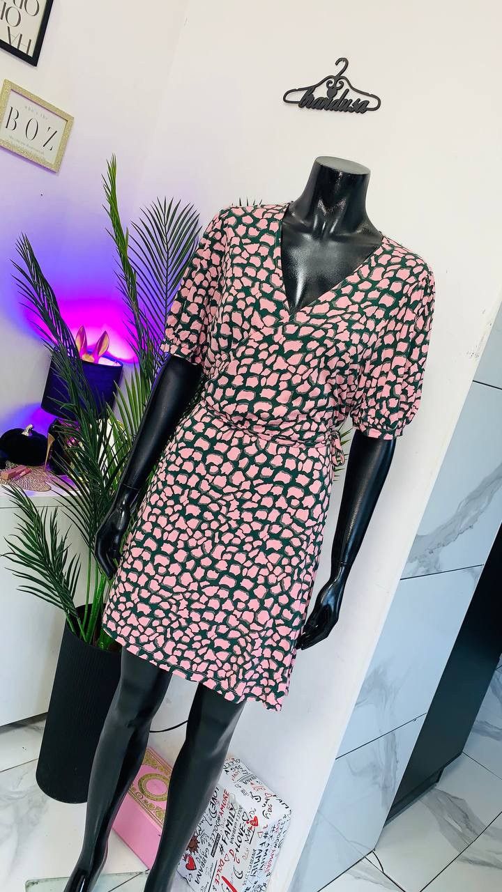 Whistles WHISTLES | Giraffe Print Wrap Mini Dress | US 10 UK 14 | NWT Size XL / US 12-14 / IT 48-50 - 10 Thumbnail