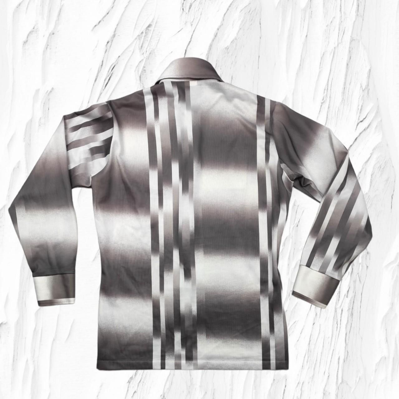Vintage Vintage Gray 80's style funky shirt with big collar Size US L / EU 52-54 / 3 - 3 Thumbnail