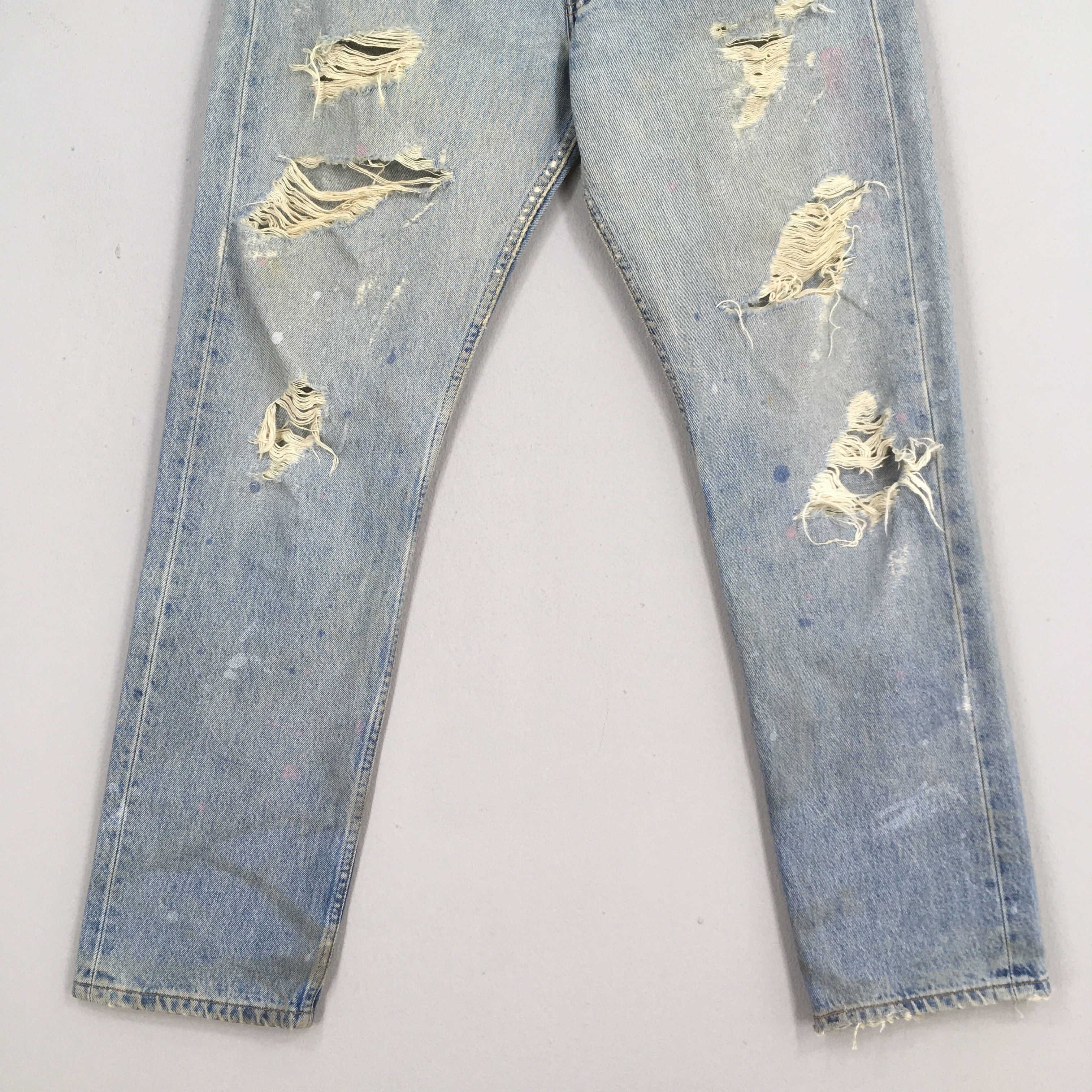 Levi's Size 31x28.5 Vintage 90s Levi's 501 Distressed Jeans S1867 Size US 31 - 3 Thumbnail