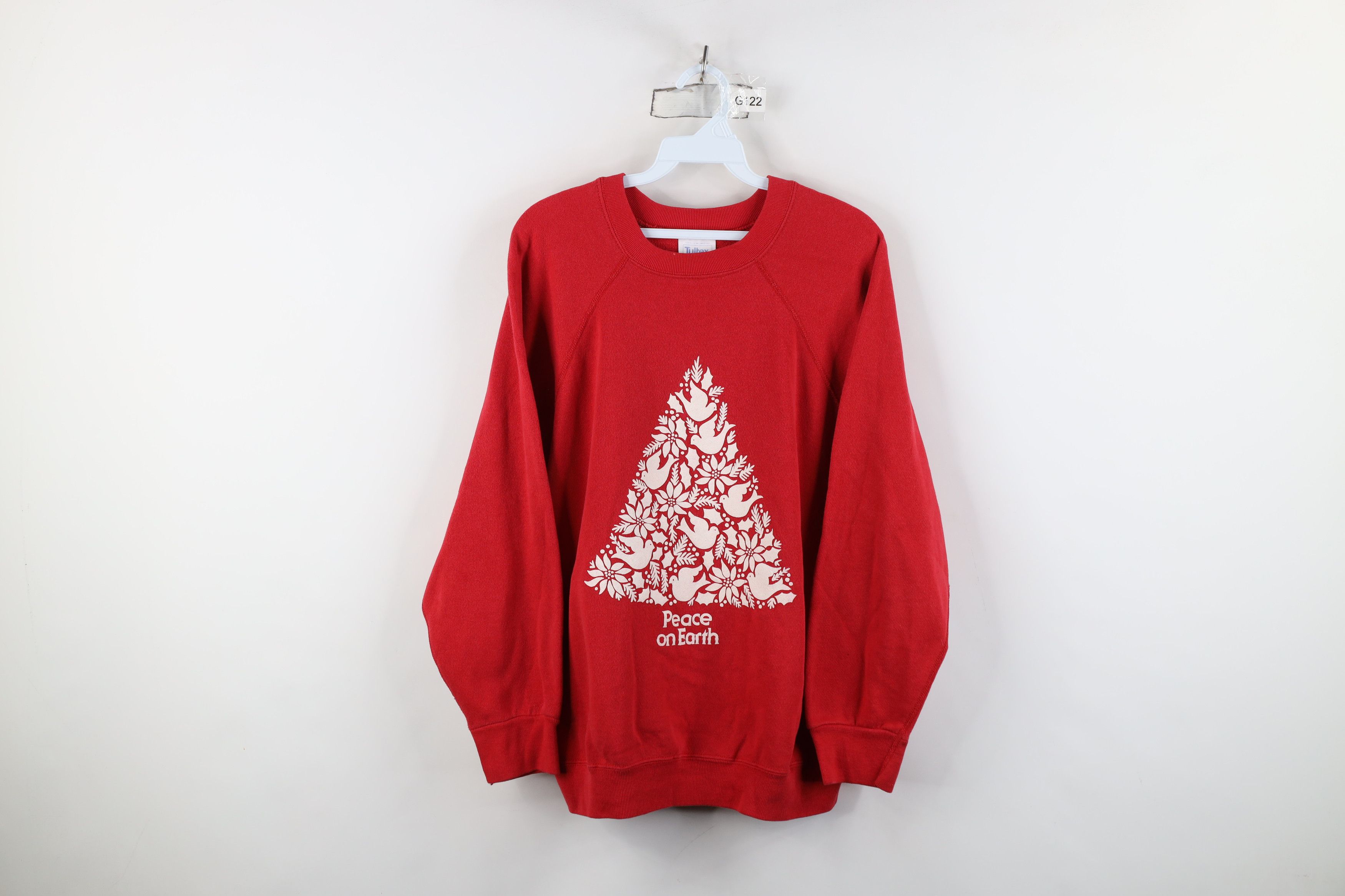 Vintage Vintage 90s Streetwear Peace On Earth Sweatshirt USA Size XXL / US 16-18 / IT 52-54 - 1 Thumbnail