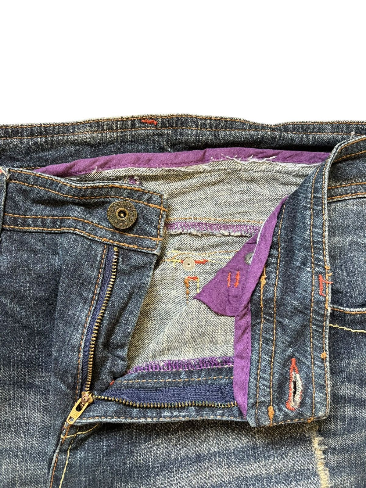 Hysteric Glamour Vintage Japanese Brand Faded Wash Distress Flare Jeans Size 34" / US 12 / IT 48 - 5 Thumbnail
