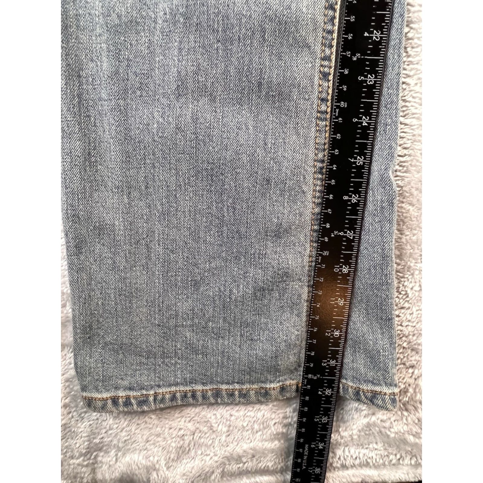 Vintage VINTAGE Allen B Jeans Flared Womens 8 Blue 90s Bohemian Embellished Stones Stone Embroidered Zip Button Inseam 32" Casual Size 30" / US 8 / IT 44 - 4 Thumbnail