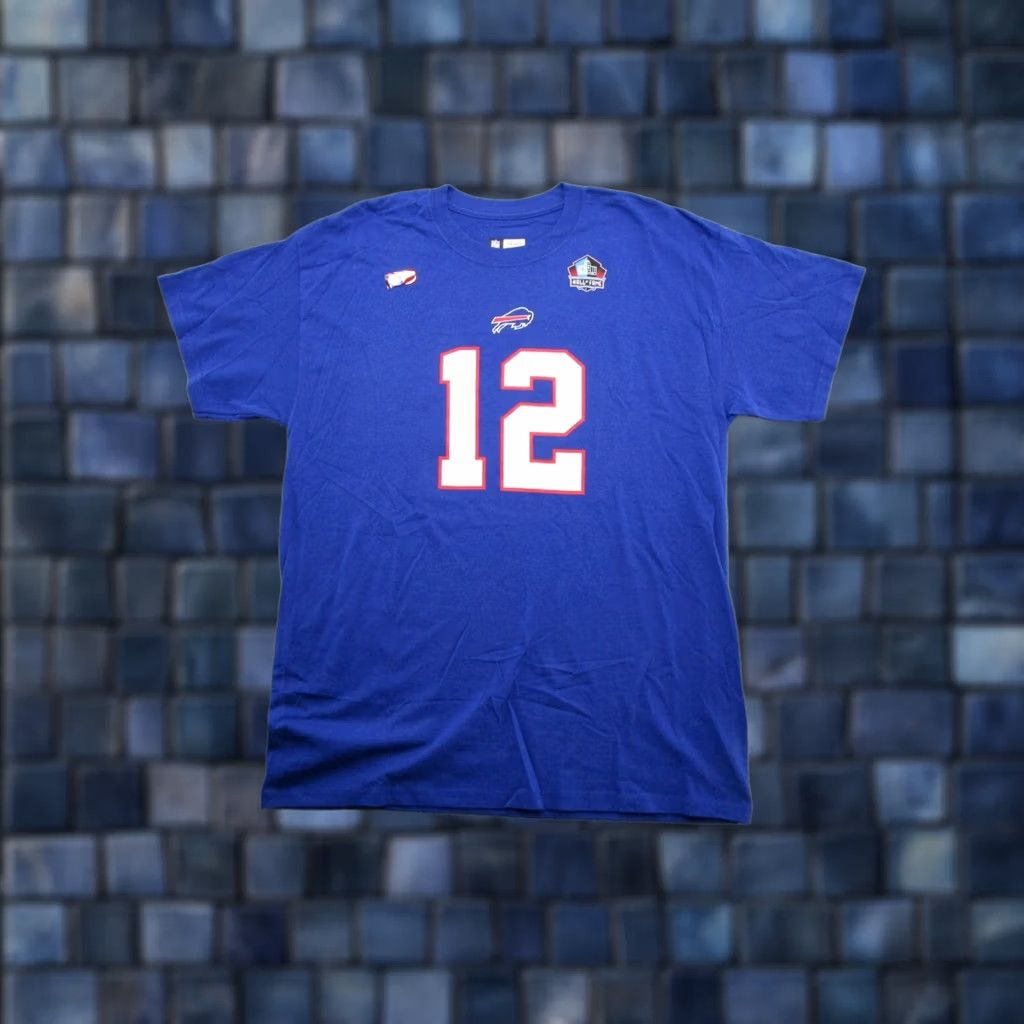 NFL Buffalo Bills #12 Kelly Double Sided Shirt Men L Blue NFL Team Apparel T-Shirt