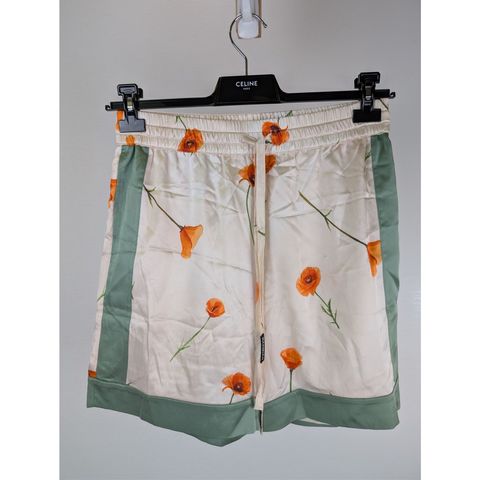 Nahmias o1rshd1 CC20 Colorblock Poppy Silk Shorts in Poppy/Ivory Size US 32 / EU 48 - 2 Thumbnail