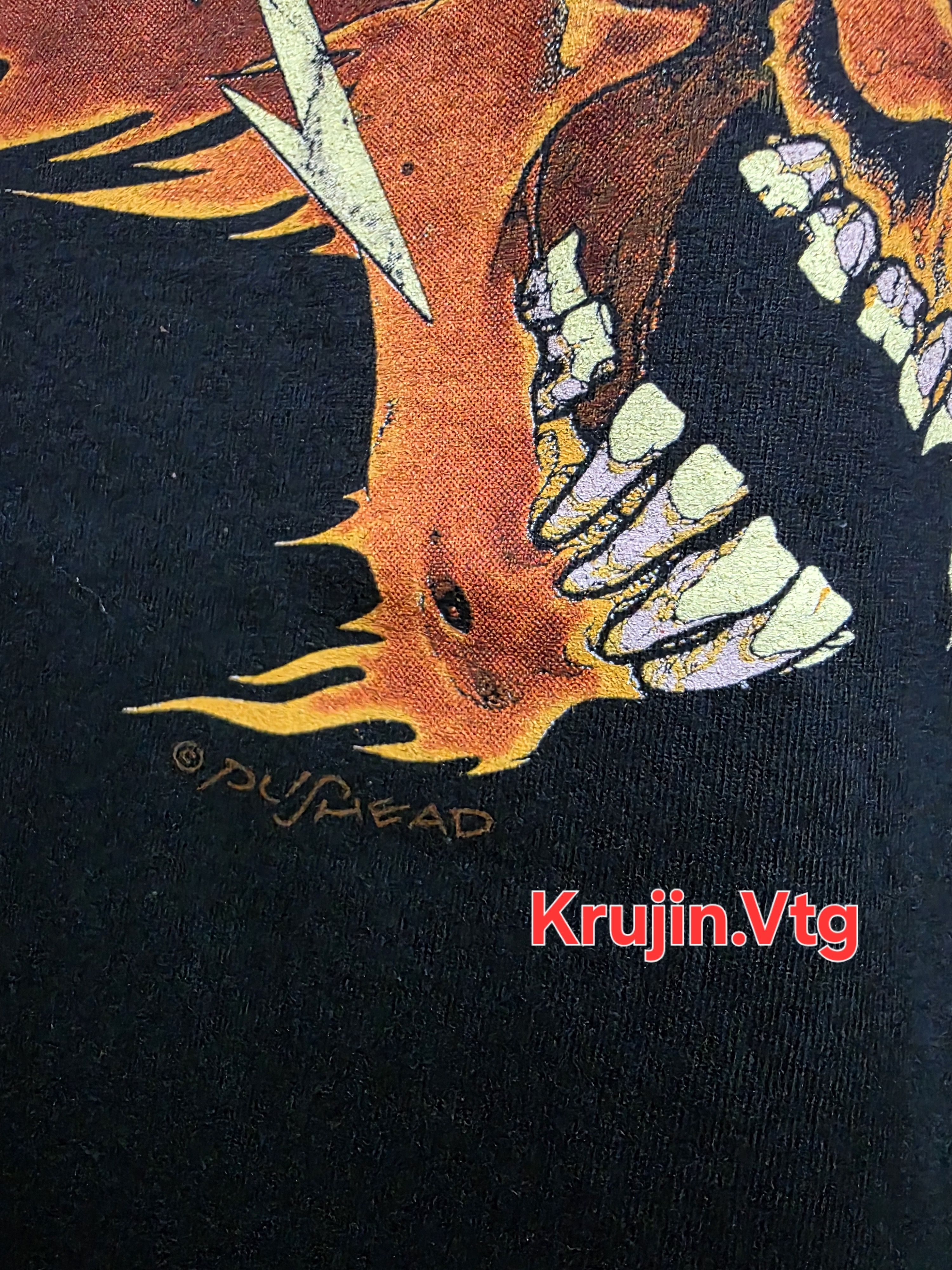 Other Band: Metallica Pushead Flaming Skull and Skull Sun Size US XL / EU 56 / 4 - 3 Thumbnail