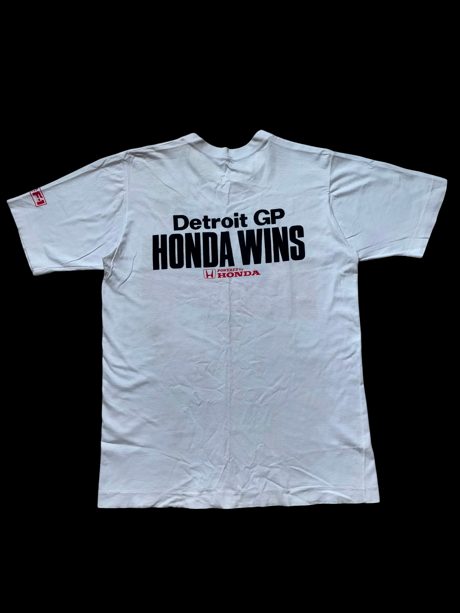 Honda Vintage 80s Honda F-1 single stich distress white tee Size US M / EU 48-50 / 2 - 2 Thumbnail