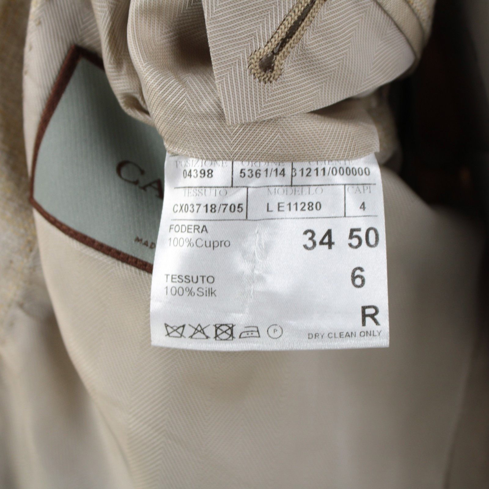 Canali Canali Sport Coat Size 40 Regular US in Beige Size 40R - 9 Thumbnail