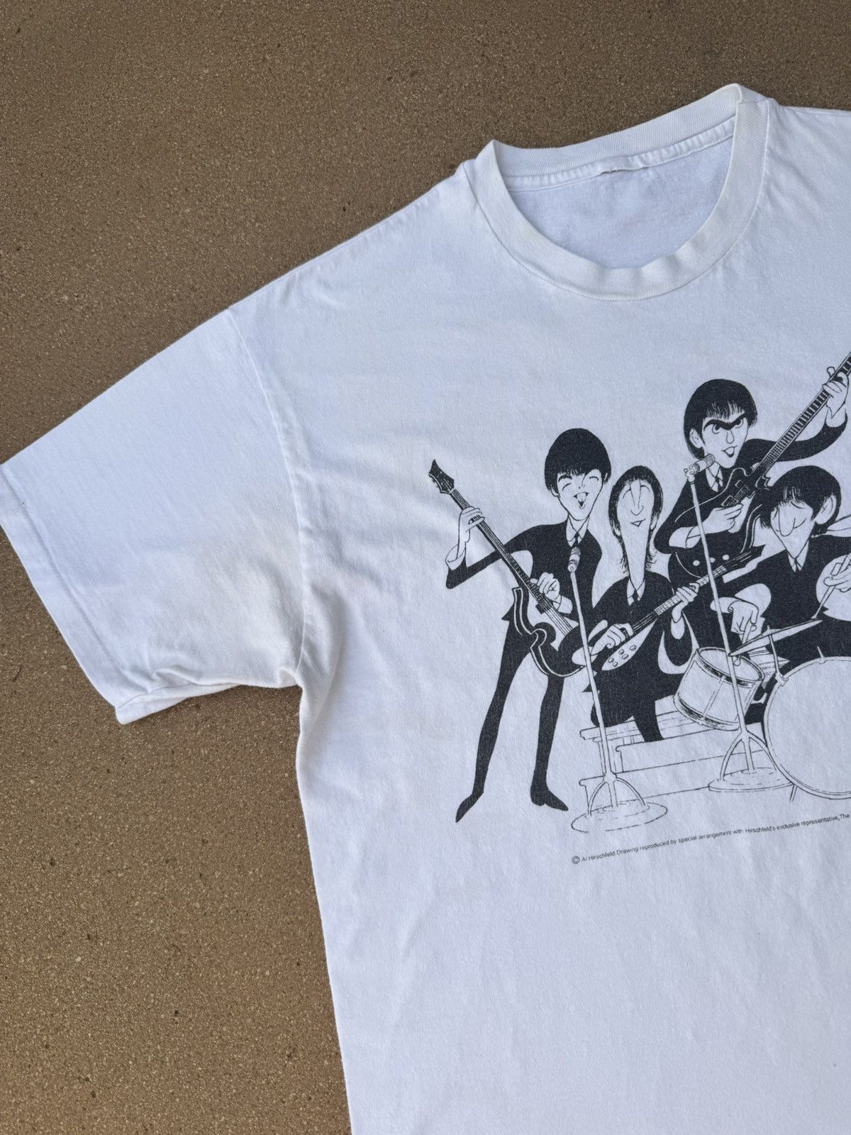 Band Tees × Vintage Vtg 90’s The Beatles Al Hirschfeld Art Band Rock Tee Sz M Size US M / EU 48-50 / 2 - 4 Thumbnail