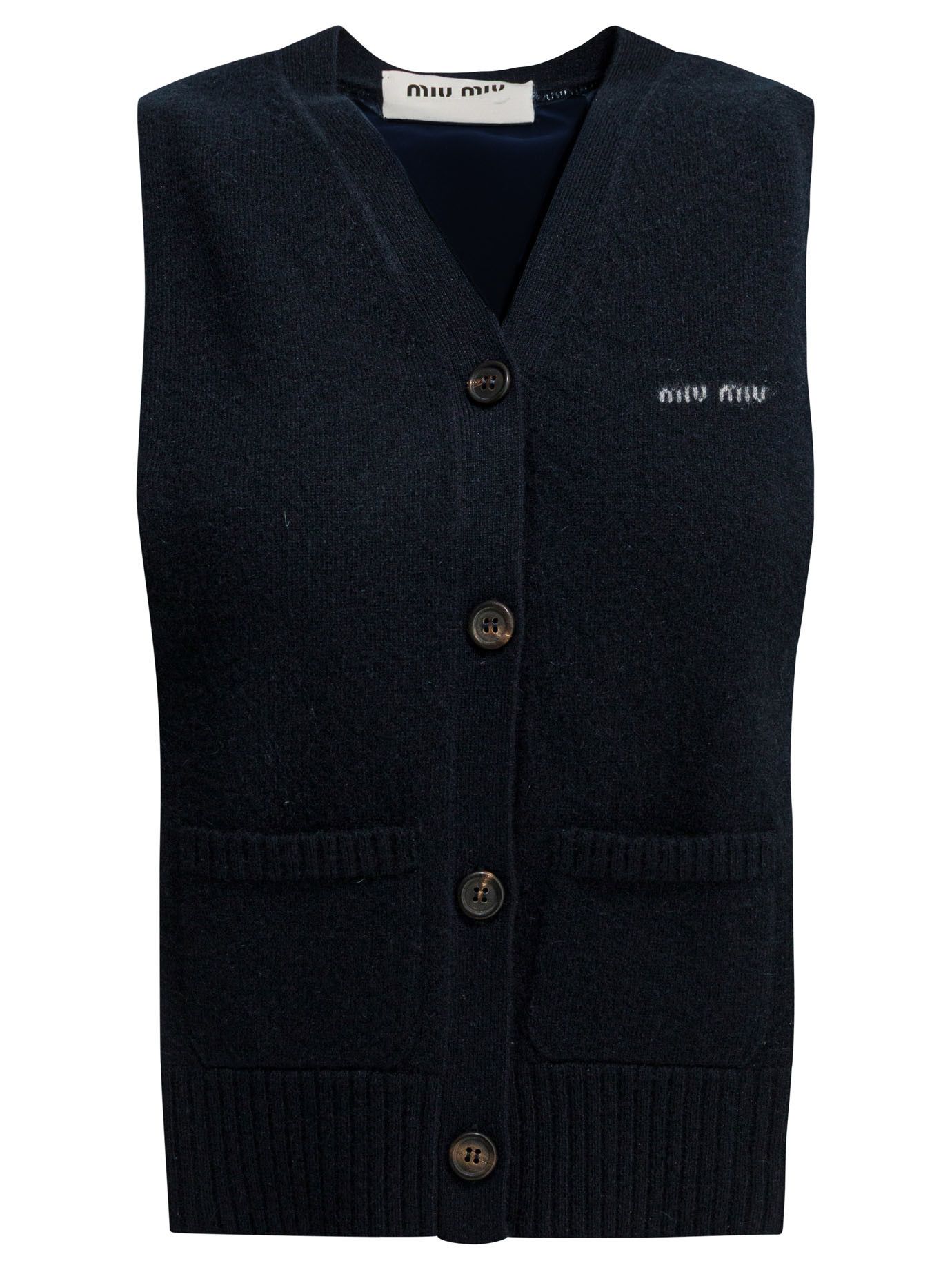 Miu Miu Miu Miu Cashmere Vest With Logo tag size 42 Women - USA Duties Paid Size M / US 6-8 / IT 42-44 - 1 Thumbnail