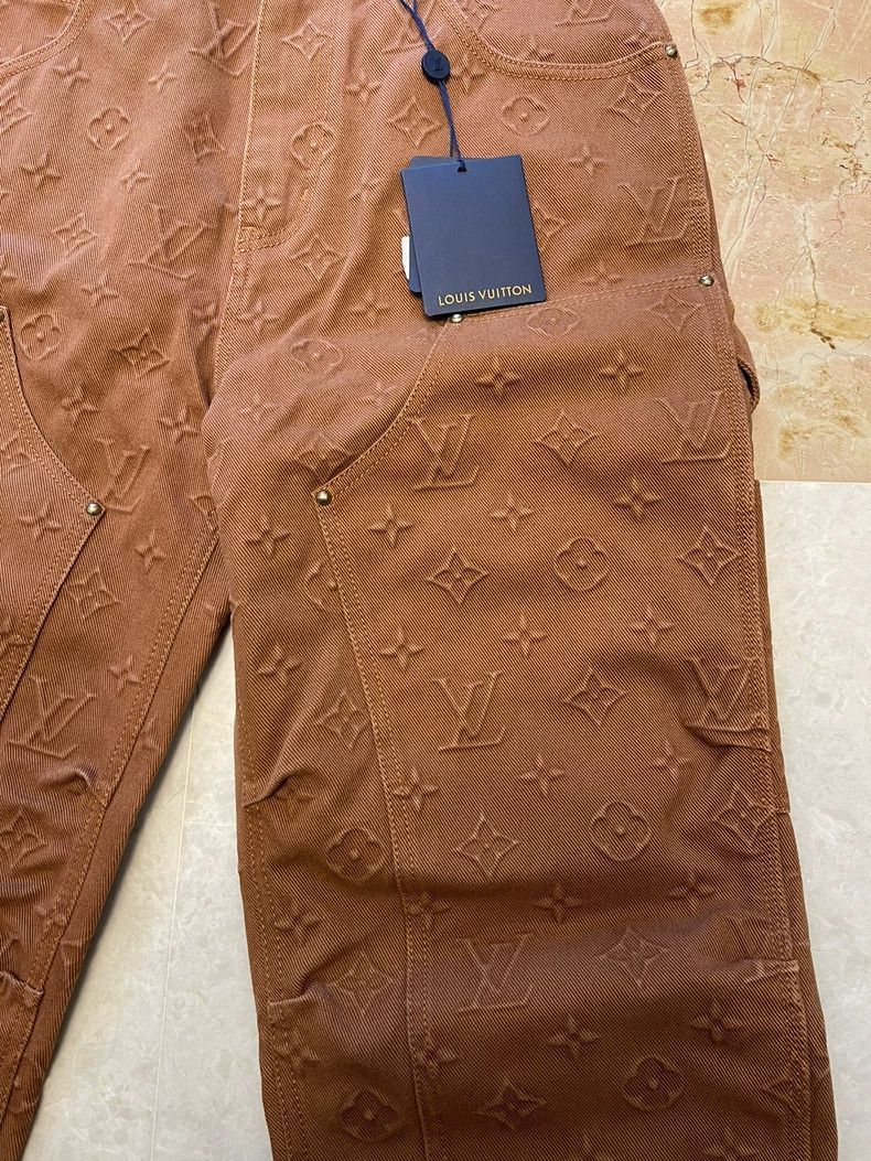 Louis Vuitton Louis Vuitton 21 Fw Orange monogrammed Logo print cargo pan Size US 32 / EU 48 - 4 Thumbnail