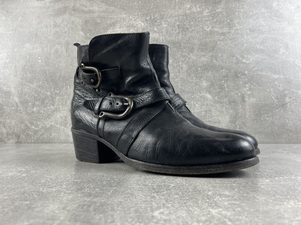 MoMA MOMA Avant Garde Black Leather Harness Moto Ankle Boots Size US 8.5 / IT 38.5 - 2 Thumbnail
