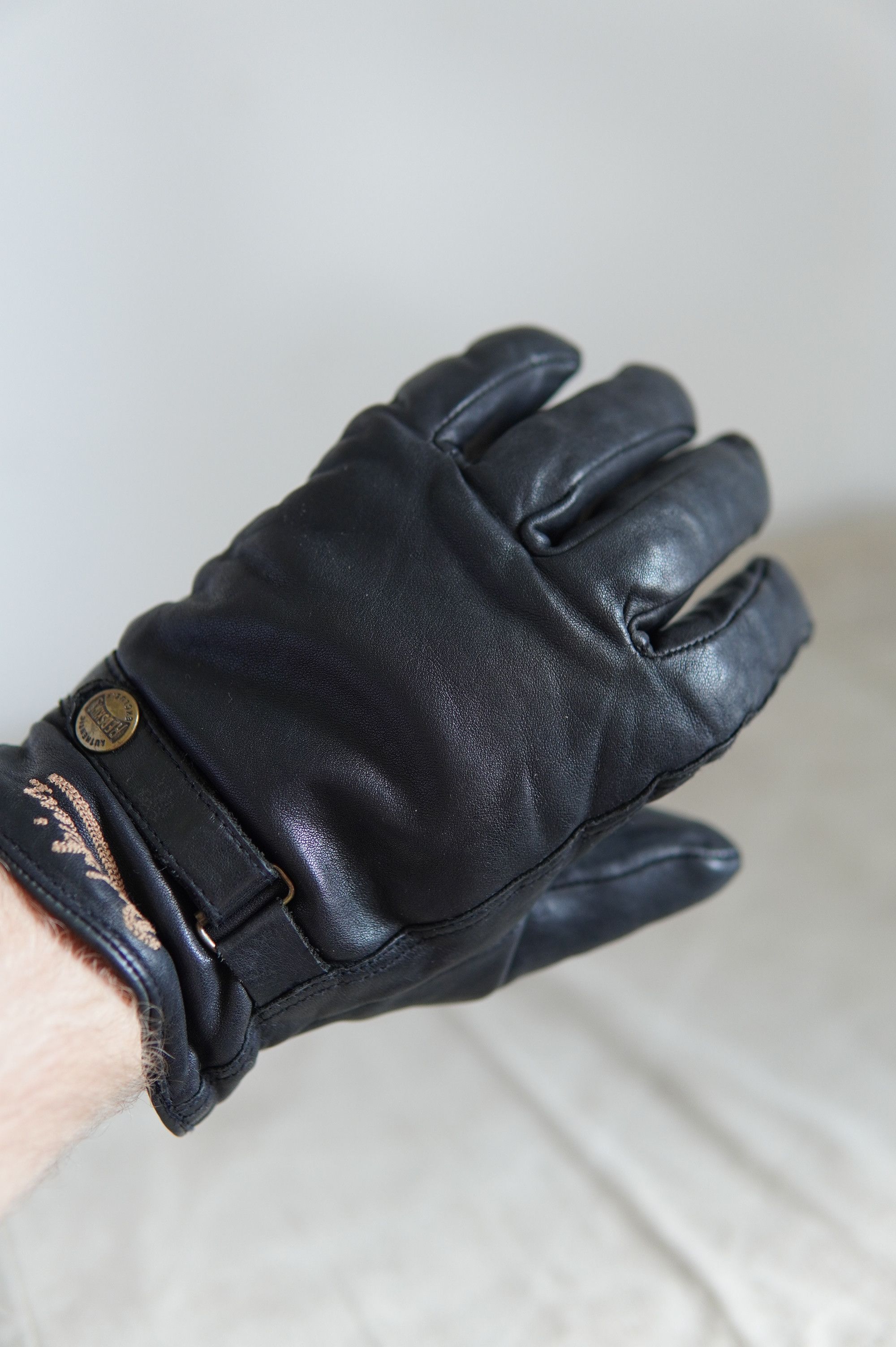 Genuine Leather Vintage Redskins Cow Leather Gloves Size ONE SIZE - 7 Thumbnail