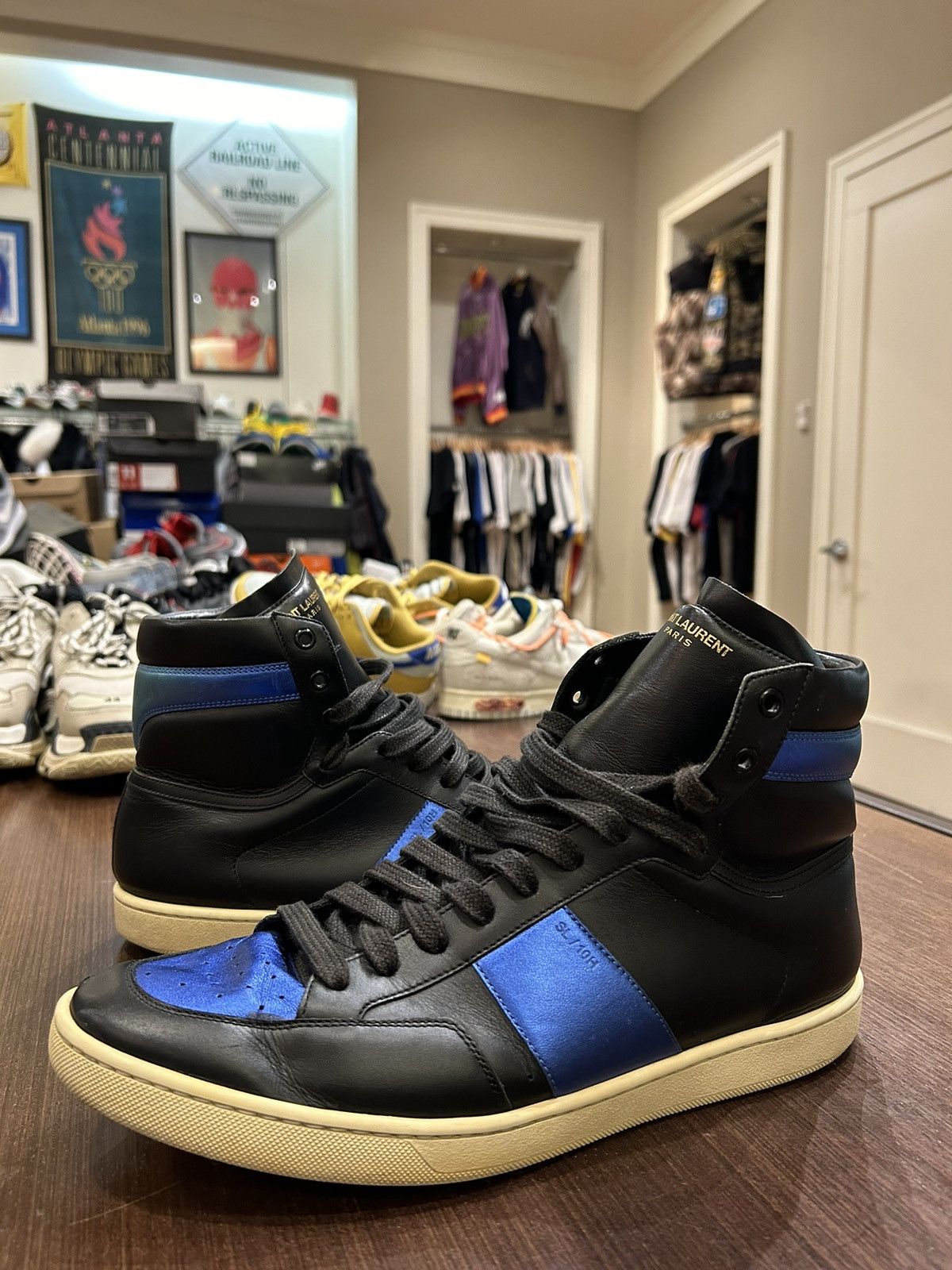 Saint Laurent Paris Saint Laurent SL 10 High Top Black Blue Grailed