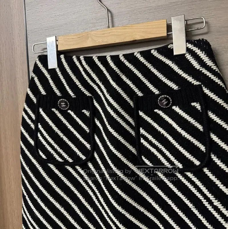 Chanel Chanel Multicolor Striped Cashmere Skirt . Size 23" - 3 Thumbnail