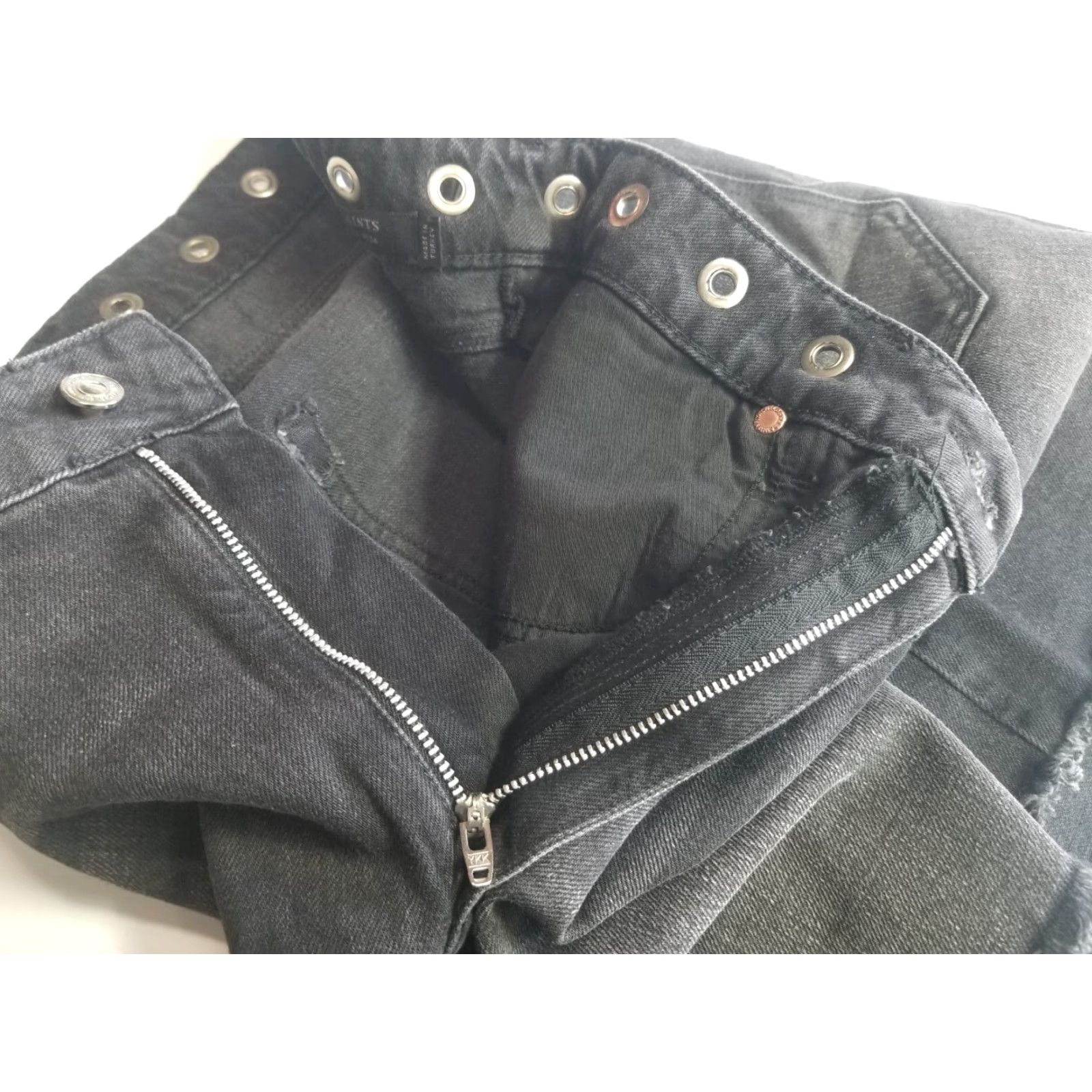 Allsaints AllSaints Skirt Denim Mini Black Size 2 Women Short Grommet Waist Lila All Saints 2 Black Mini Skirt Womens Size 26" / US 2 / IT 38 - 6 Thumbnail