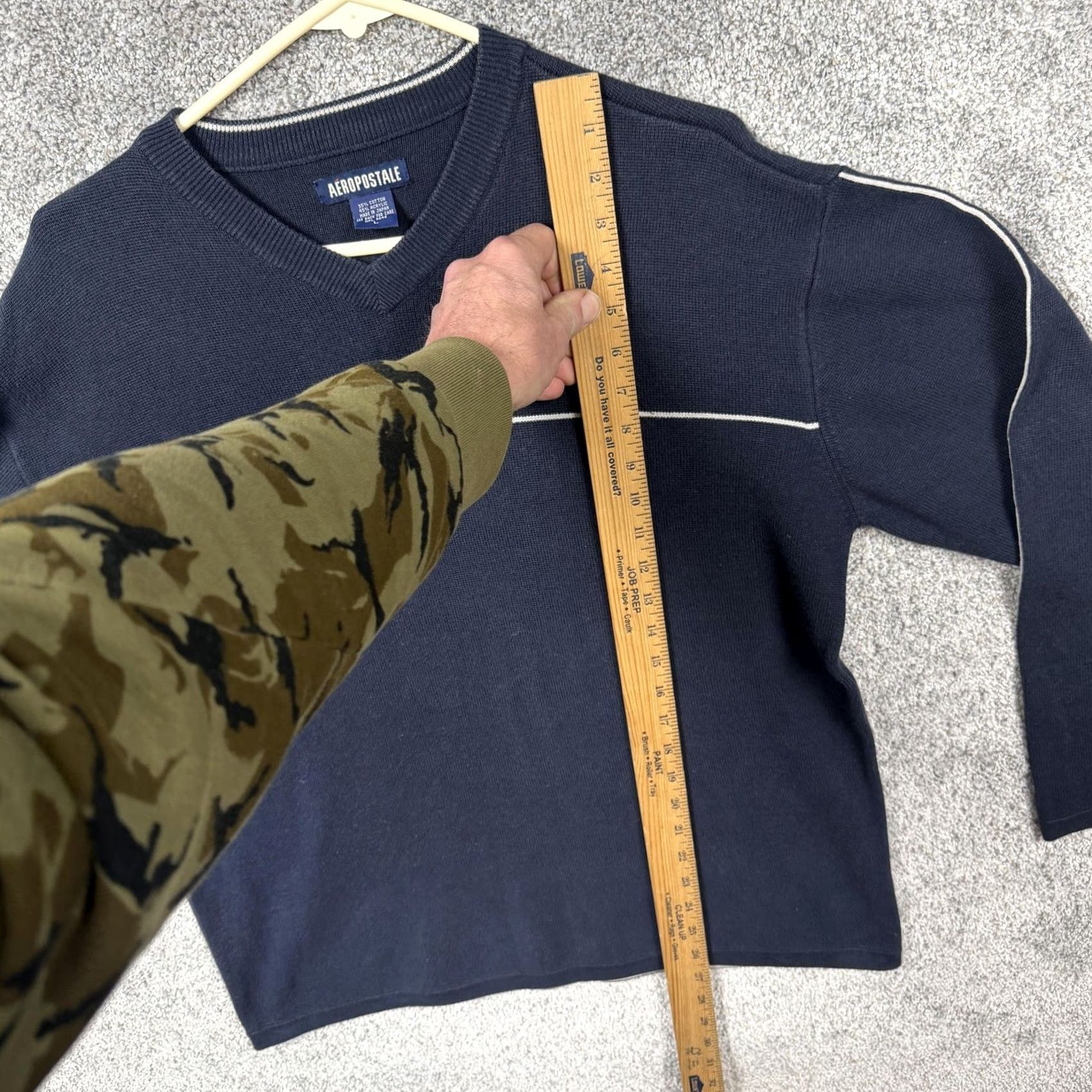 Aeropostale VINTAGE Aeropostale Sweater Mens L Blue V-Neck Striped Pullover 90s Preppy Grunge Knit Long Sleeve Winter Fall Casual Mens Size US L / EU 52-54 / 3 - 2 Thumbnail
