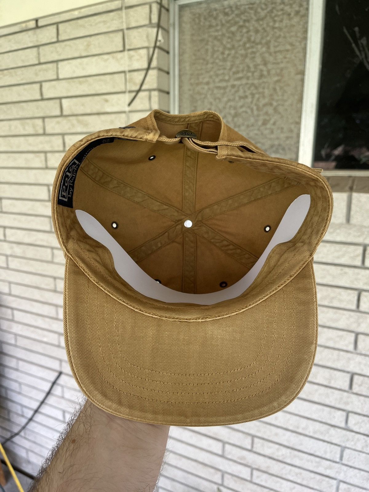 Polo Ralph Lauren Vintage Beige USA 🇺🇸 Polo Ralph Lauren Promo Strap-back Hat Size ONE SIZE - 2 Thumbnail