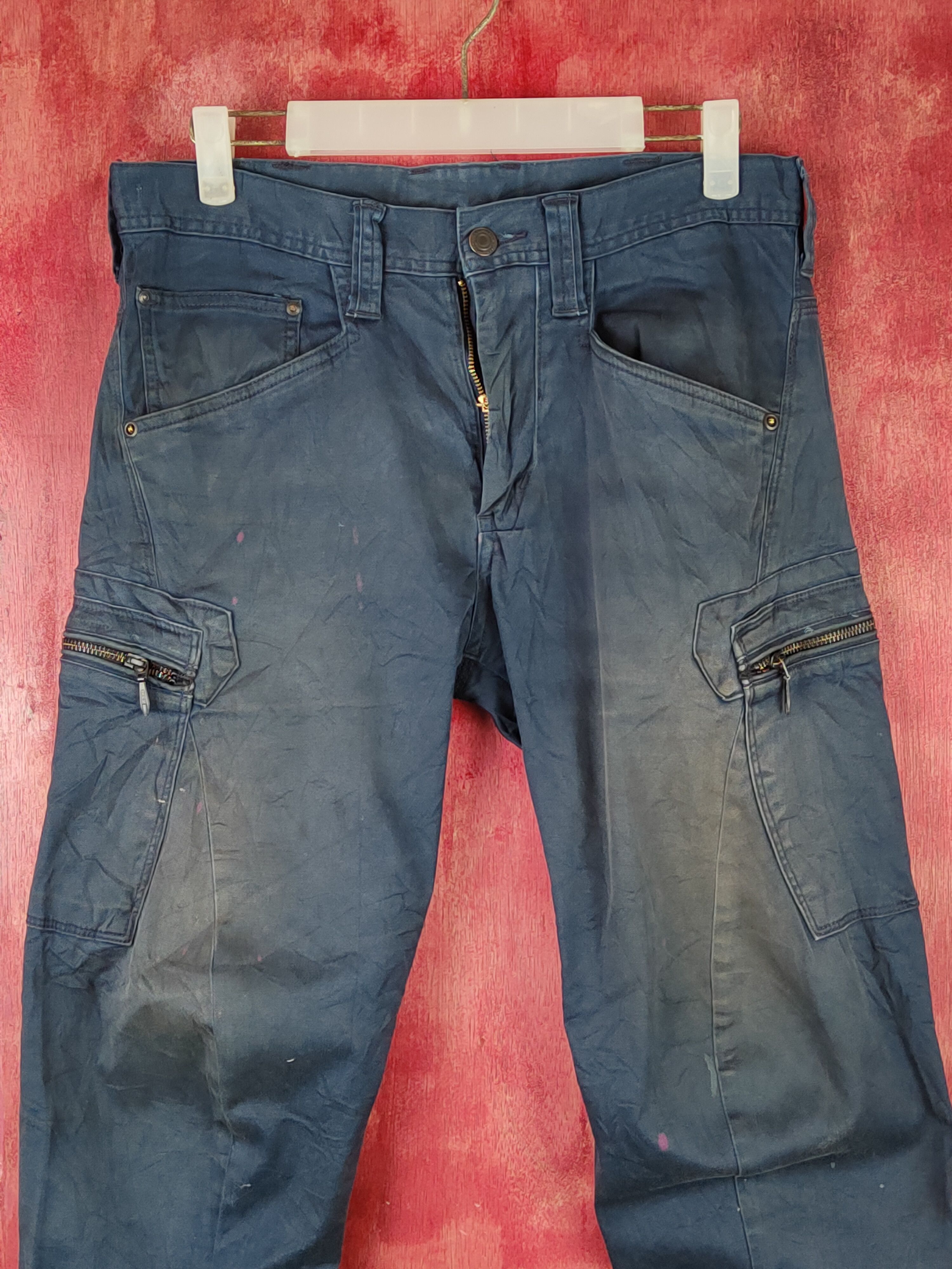 Japanese Brand Evenriver Dark Blue Multipocket Tactical Cargo Pants #S1449 Size US 32 / EU 48 - 2 Thumbnail