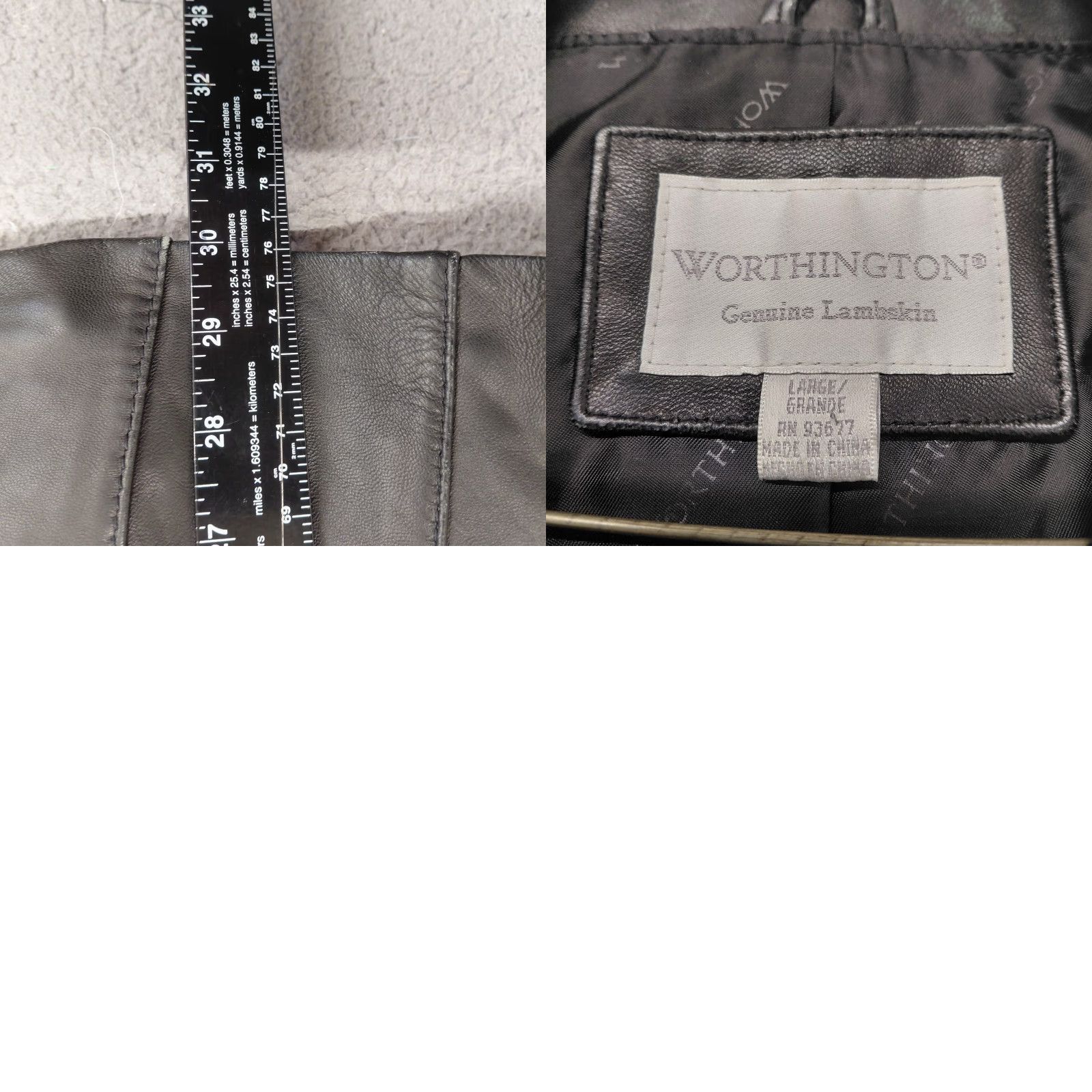 Worthington Worthington Genuine Lambskin Leather Jacket Women's Large Black Button Up Jacket Mid-Length Long Sleeve Lined Lightweight Super Soft Size L / US 10 / IT 46 - 11 Thumbnail