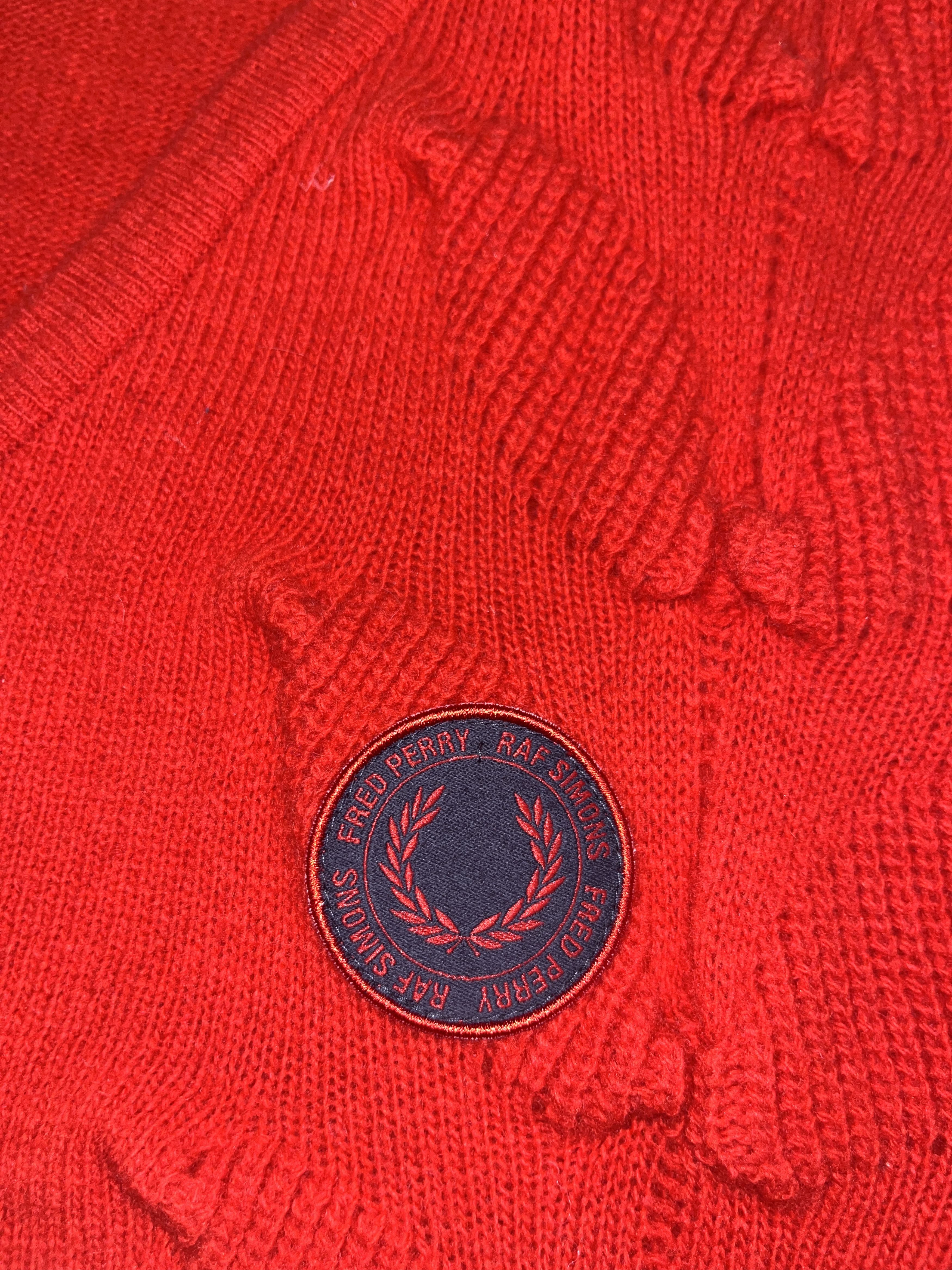 Fred Perry Raf Simons x Fred Perry Vest Knit Sweater Wool Red Size S Size US S / EU 44-46 / 1 - 3 Thumbnail