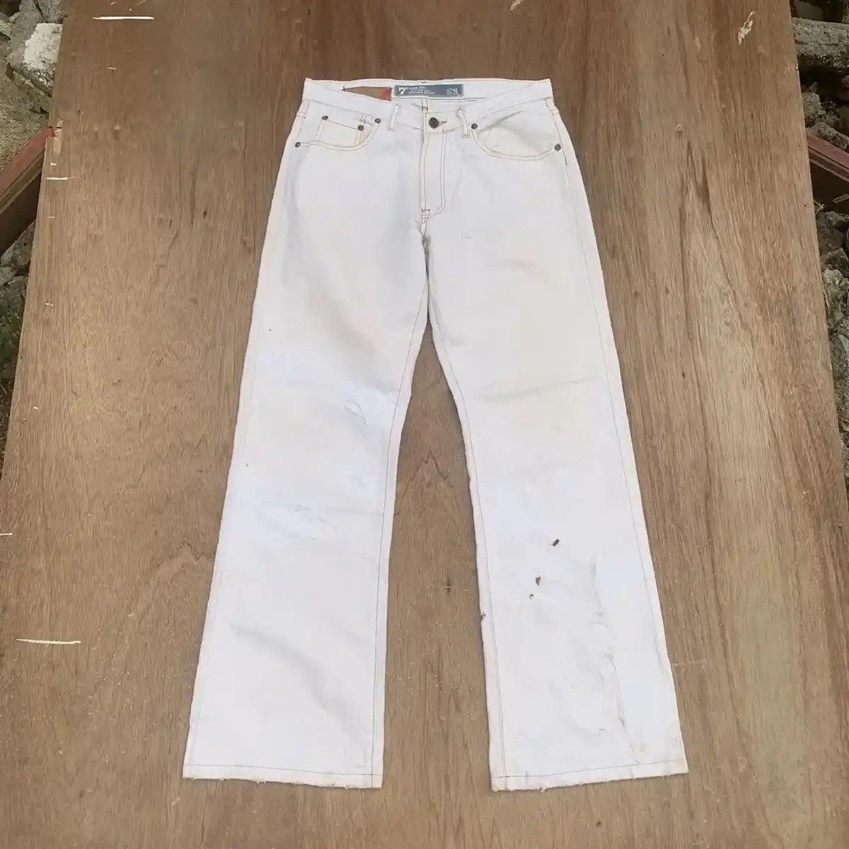 Vintage FLARES TROUSERS JEANS LOOSE FIT FADED PANTS MADE IN SPAIN Size US 31 - 1 Thumbnail