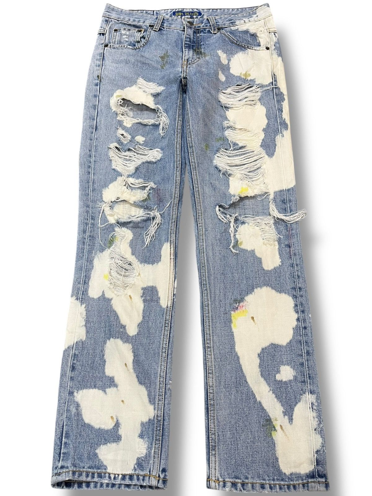 Vintage 2#1 Bleach Ripped Grunge Distressed Denim