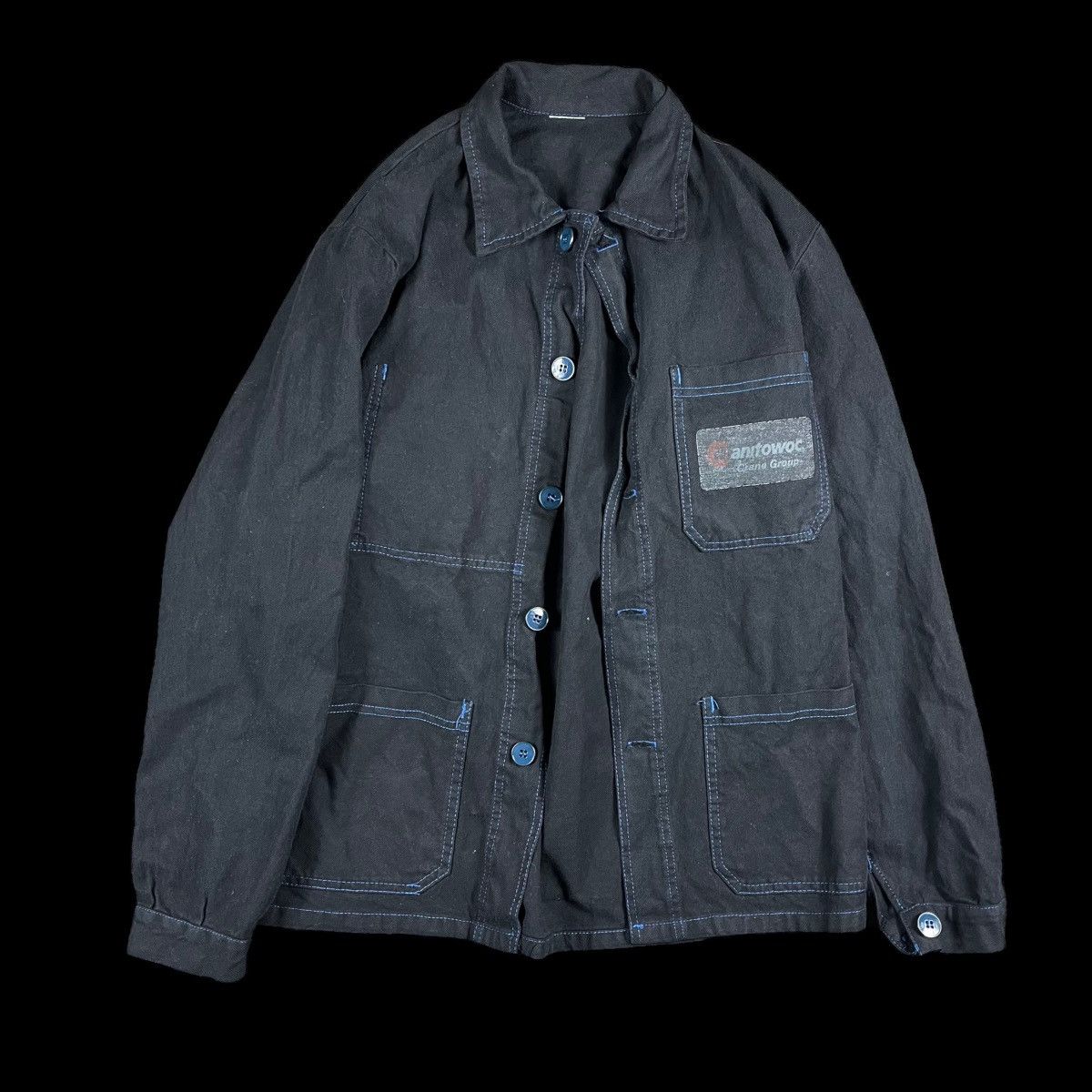 Image of Vintage French Black Chore Jacket 80’S 90’S L, Men's (Size Large)