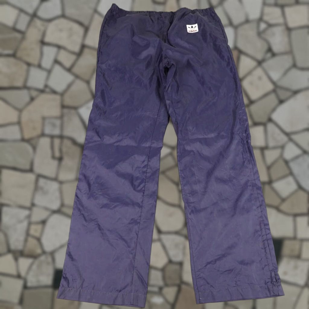 Adidas VINTAGE Adidas Track Pants Mens Medium Blue Nylon 80s Athletic Windbreaker Outdoors Sports Size US 35 - 1 Thumbnail