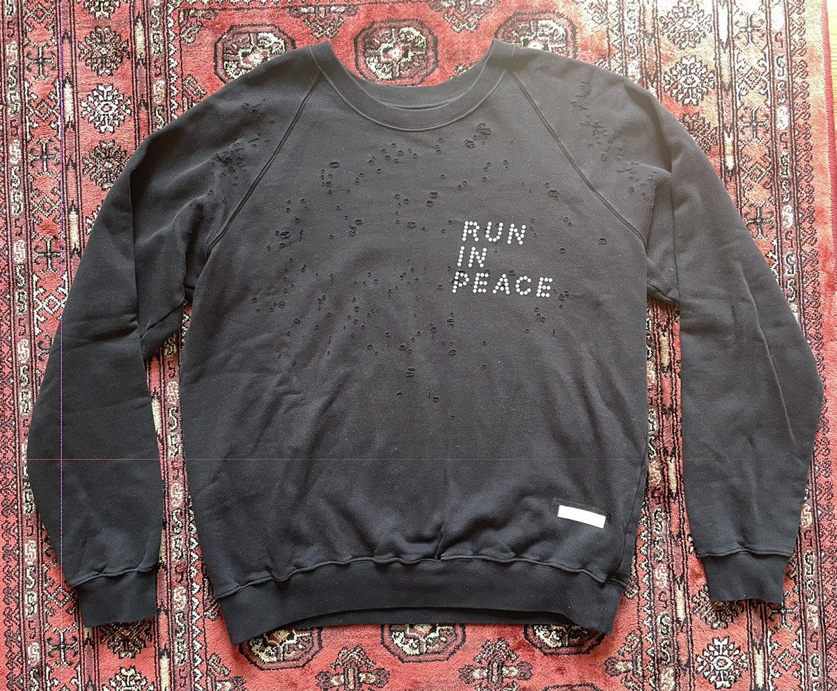 Satisfy Black R.I.P. Run in Peace Moth Eaten Crewneck Sweatshirt Size US L / EU 52-54 / 3 - 4 Thumbnail
