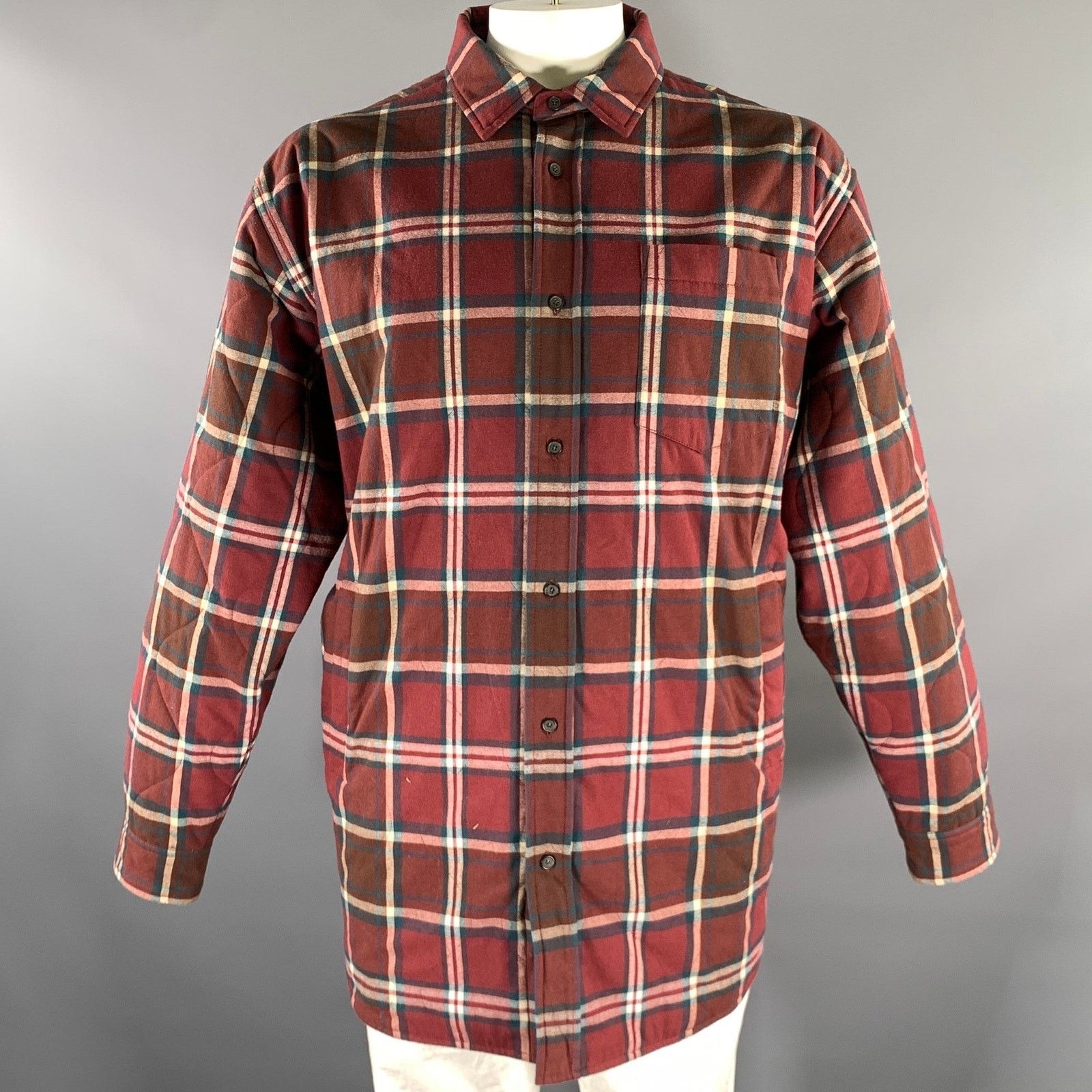 Acne Studios ACNE STUDIOS Size 42 Burgundy Plaid Cotton Poly Jacket Size US XS / EU 42 / 0 - 1 Thumbnail