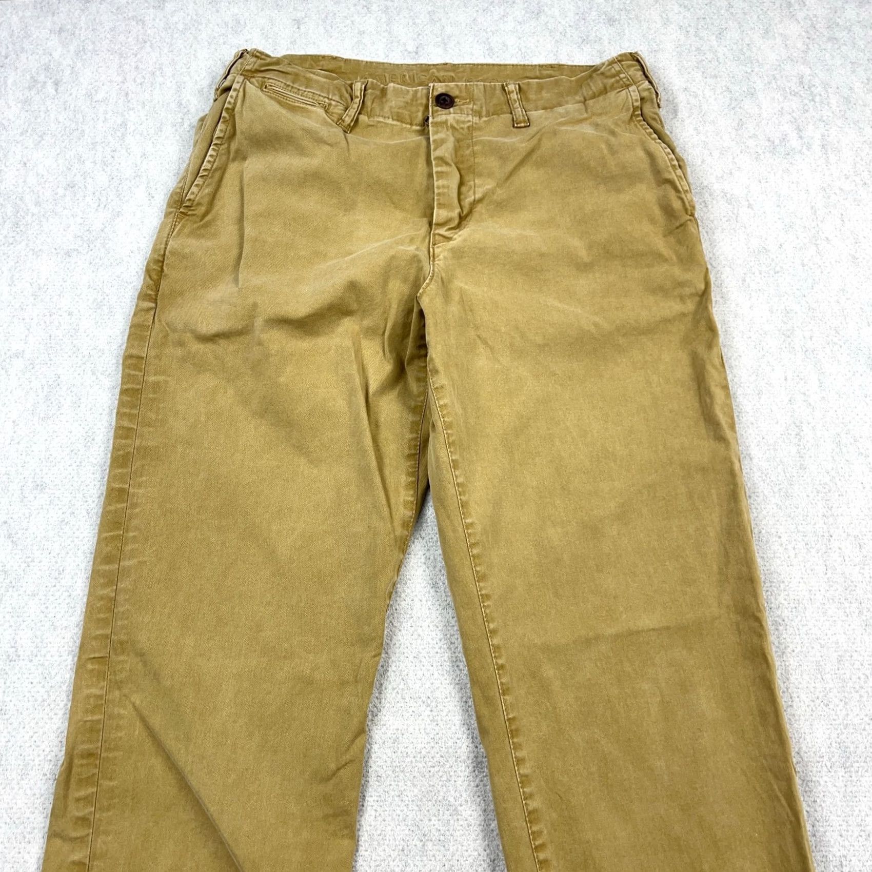 American Eagle Outfitters American Eagle Pants Men 30x34 Brown Chino Relaxed Straight Khaki Dress Slacks Size US 30 / EU 46 - 4 Thumbnail