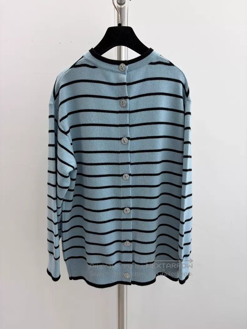 Chanel Chanel Blue and black striped button cardigan coat Size XS / US 0-2 / IT 36-38 - 2 Thumbnail