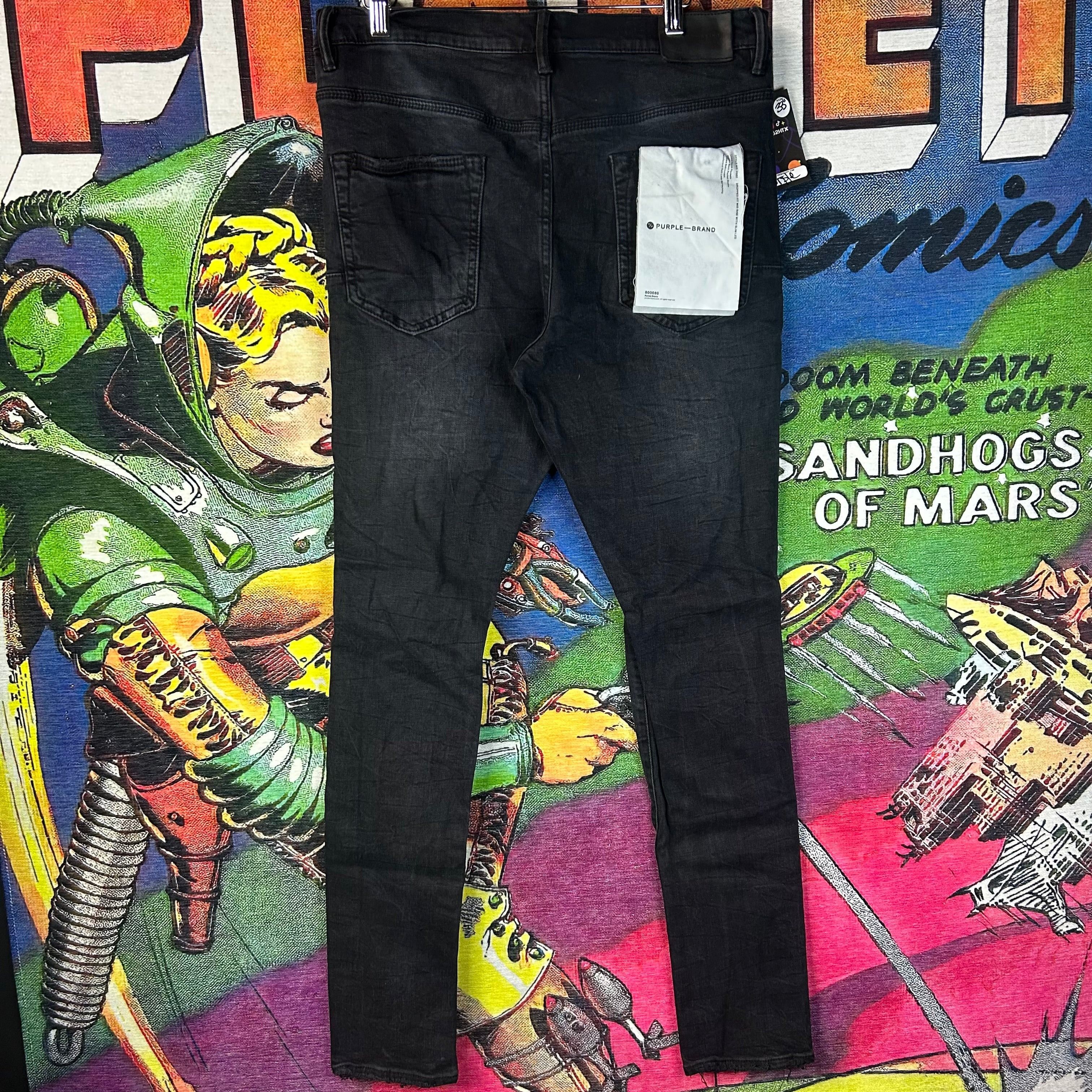 Purple Brand Purple Brand Ripped Skinny Jeans Black Size 33” Size US 33 - 2 Thumbnail