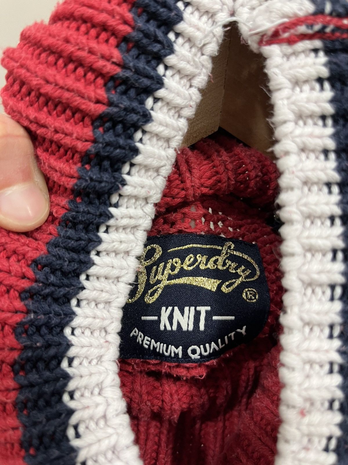 Superdry Vintage 90s Superdry USA Flag Pattern Hand Knit Sweater Size US M / EU 48-50 / 2 - 4 Thumbnail