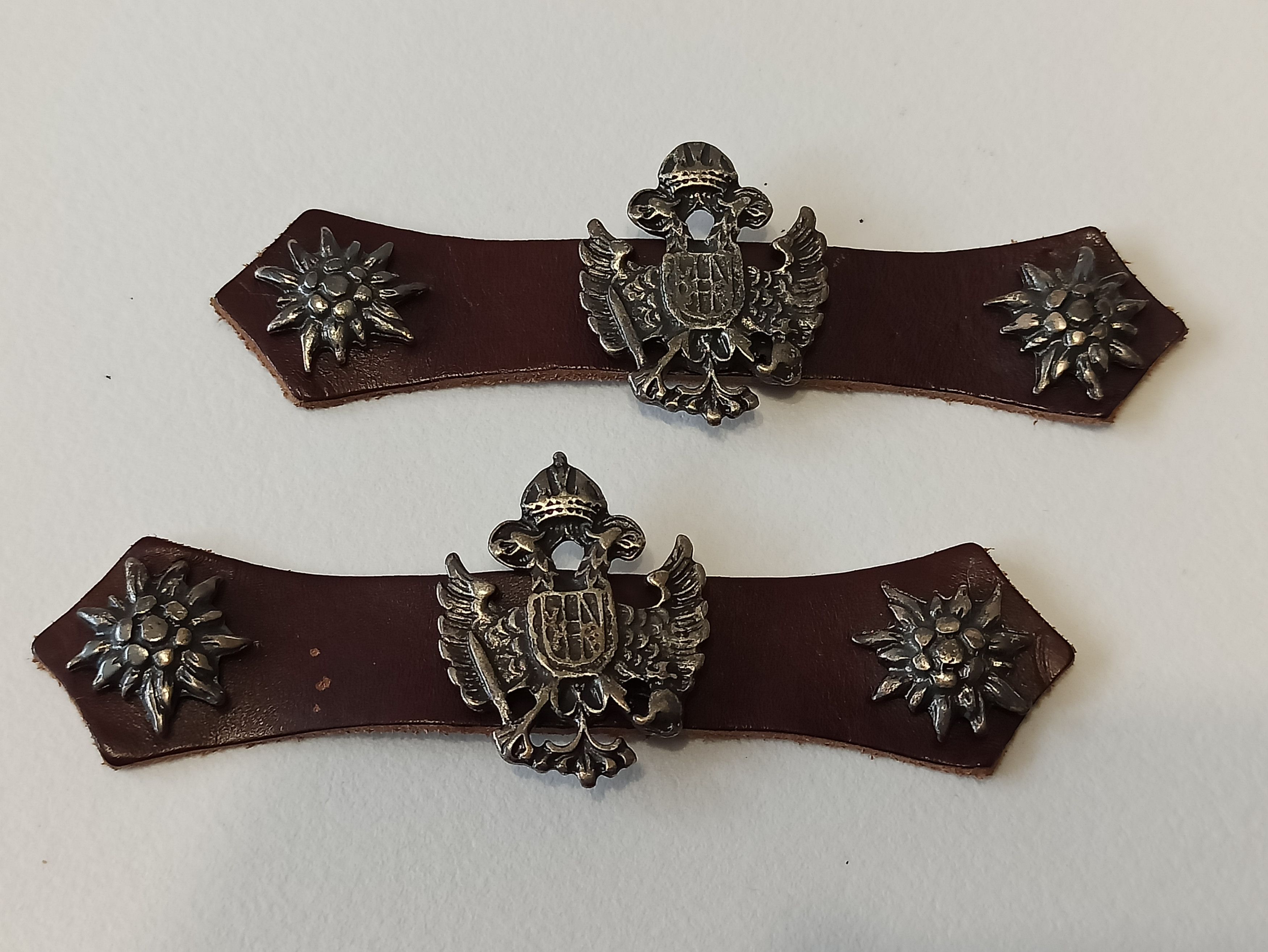 Other Austro Hungarian Leather Overlay Imperial Eagle Edelweiss Size ONE SIZE - 3 Thumbnail