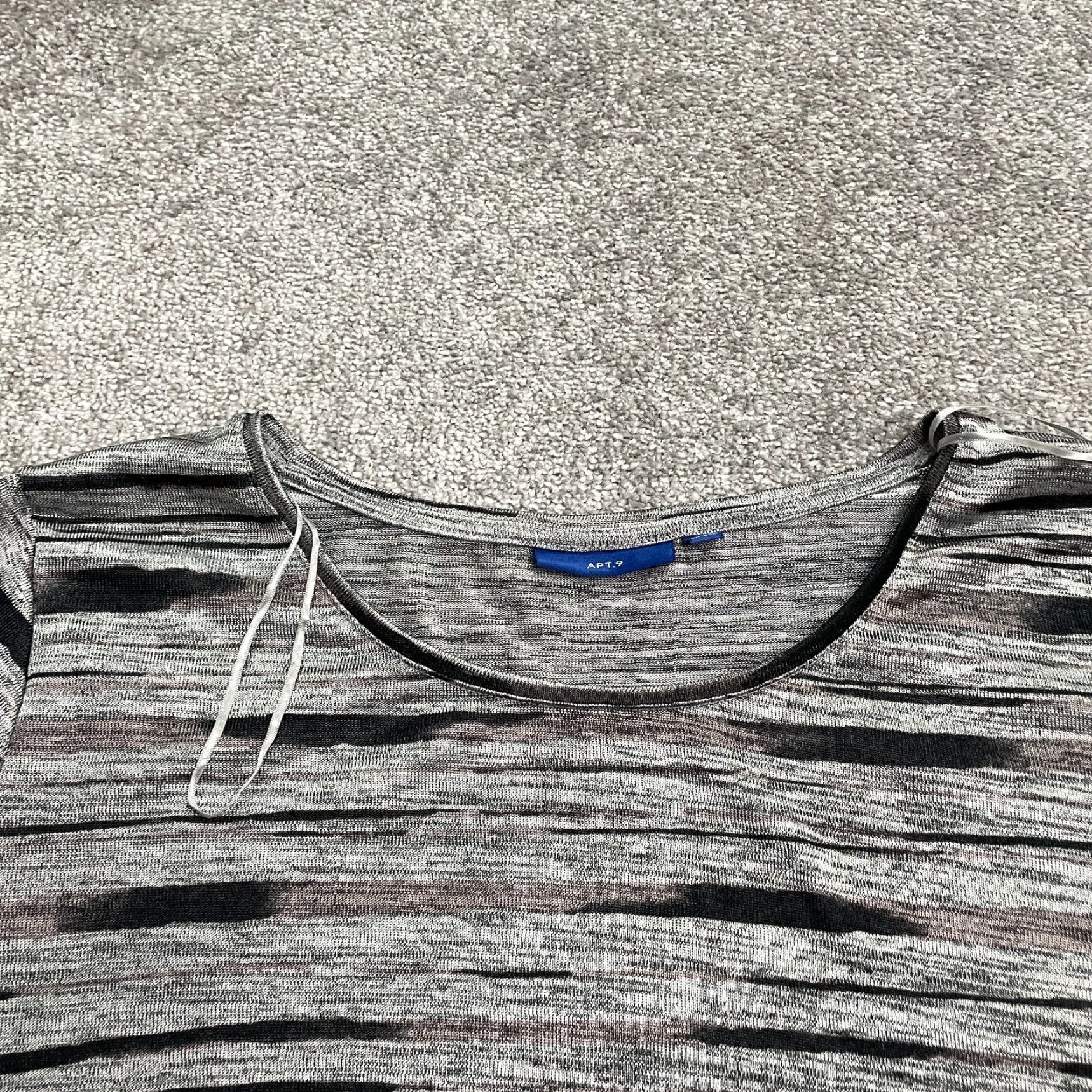 Apt. 9 Apt. 9 Shiny Long Tunic T-Shirt Womens XL Multicolor Short Sleeve Round Neck Polover? (note: "Pullover" exact) Size XL / US 12-14 / IT 48-50 - 3 Thumbnail