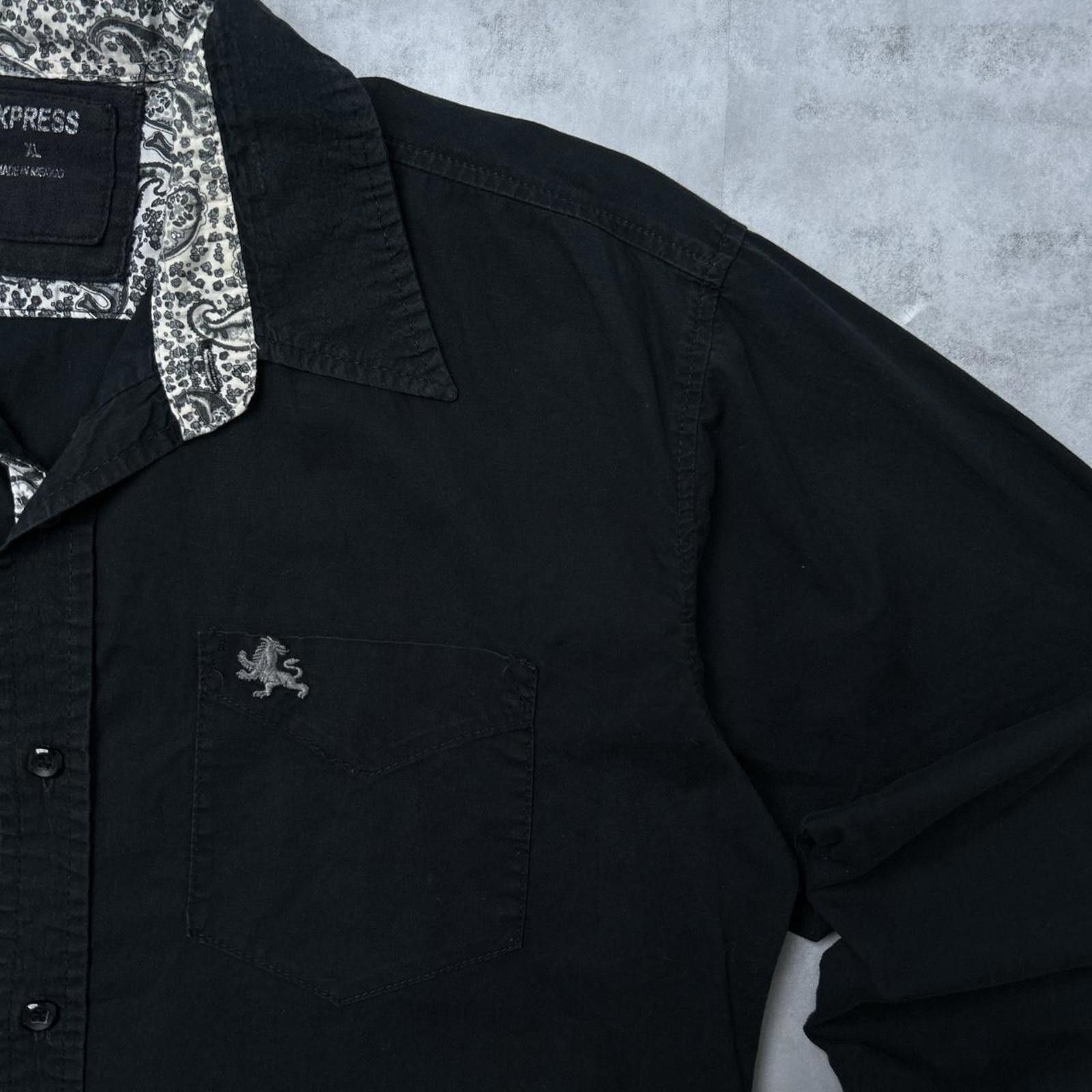 Express Y2K Express 00s Black button up shirt Size US XL / EU 56 / 4 - 5 Thumbnail