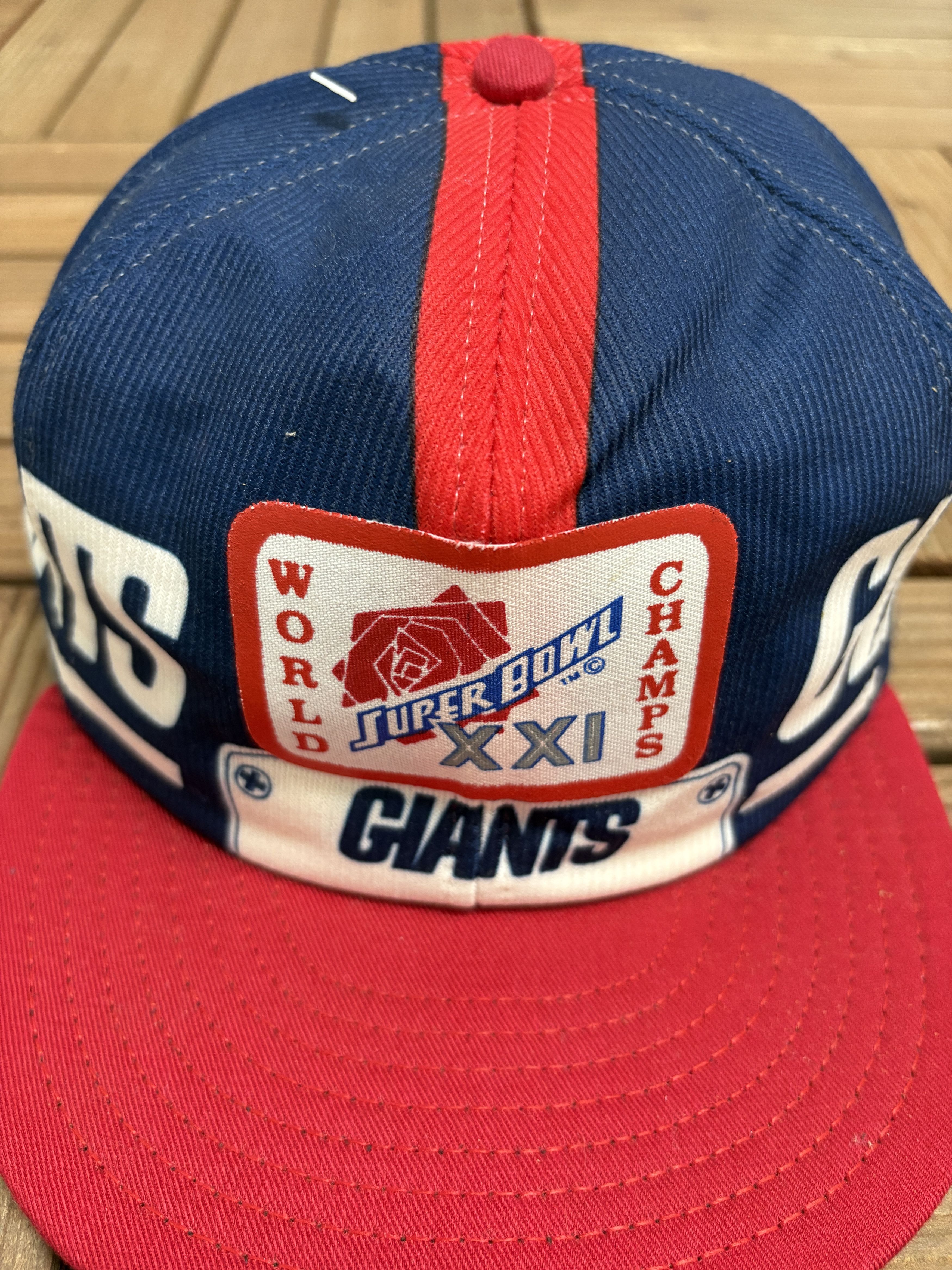 Vintage New York Giants Super Bowl XXI World Champs Vintage Hat Size ONE SIZE - 3 Thumbnail