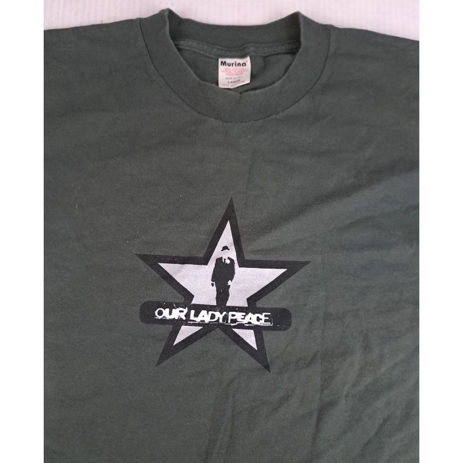 Vintage VINTAGE Our Lady Peace T-Shirt Murina Canvas Graphic Print Crew Neck Short Sleeve Olive L Unisex Adults 1990s Music USA Size US L / EU 52-54 / 3 - 3 Thumbnail