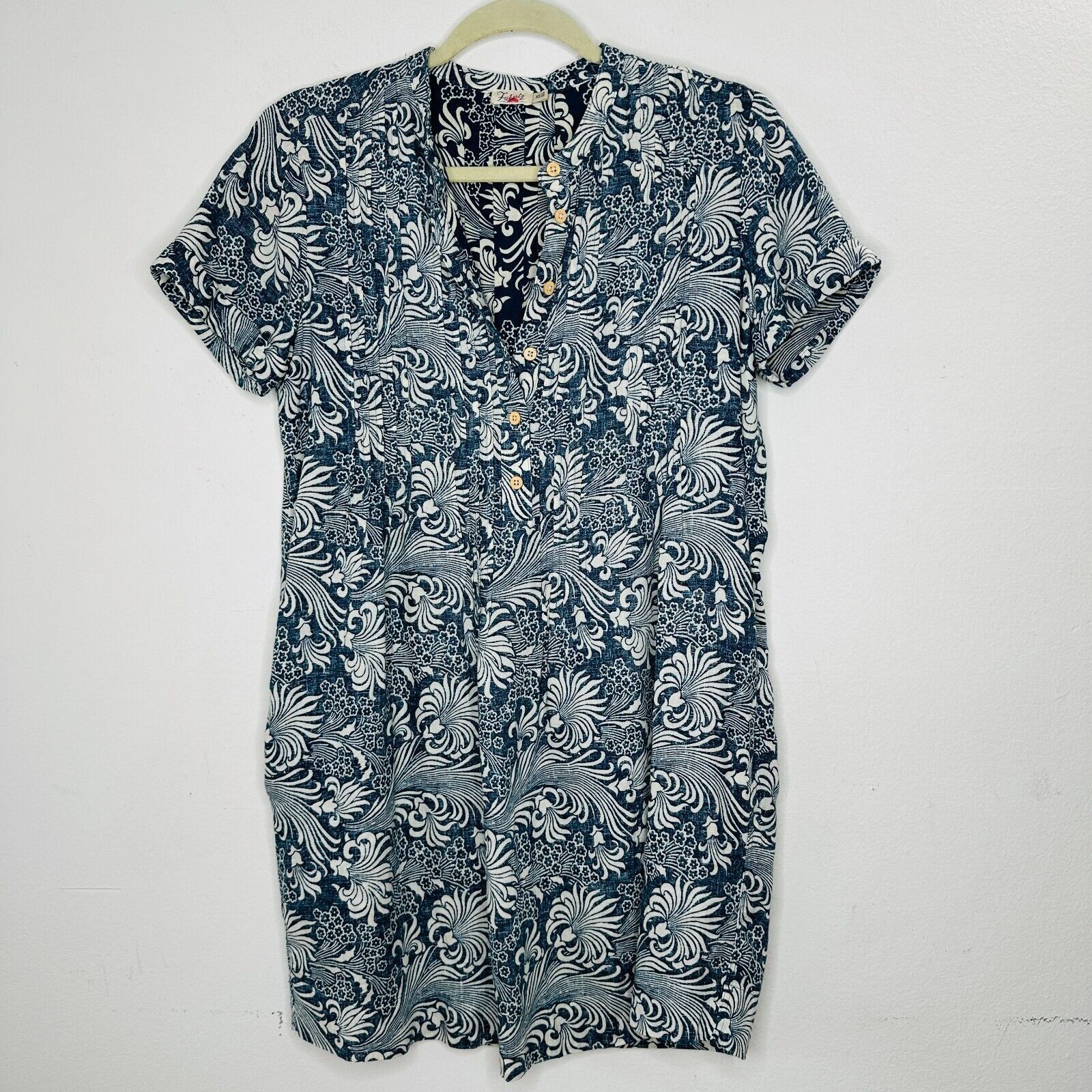 Faherty Faherty Hawaiian Print Gemina Tunic Dress VNeck Short Sleeve Size XS / US 0-2 / IT 36-38 - 2 Thumbnail