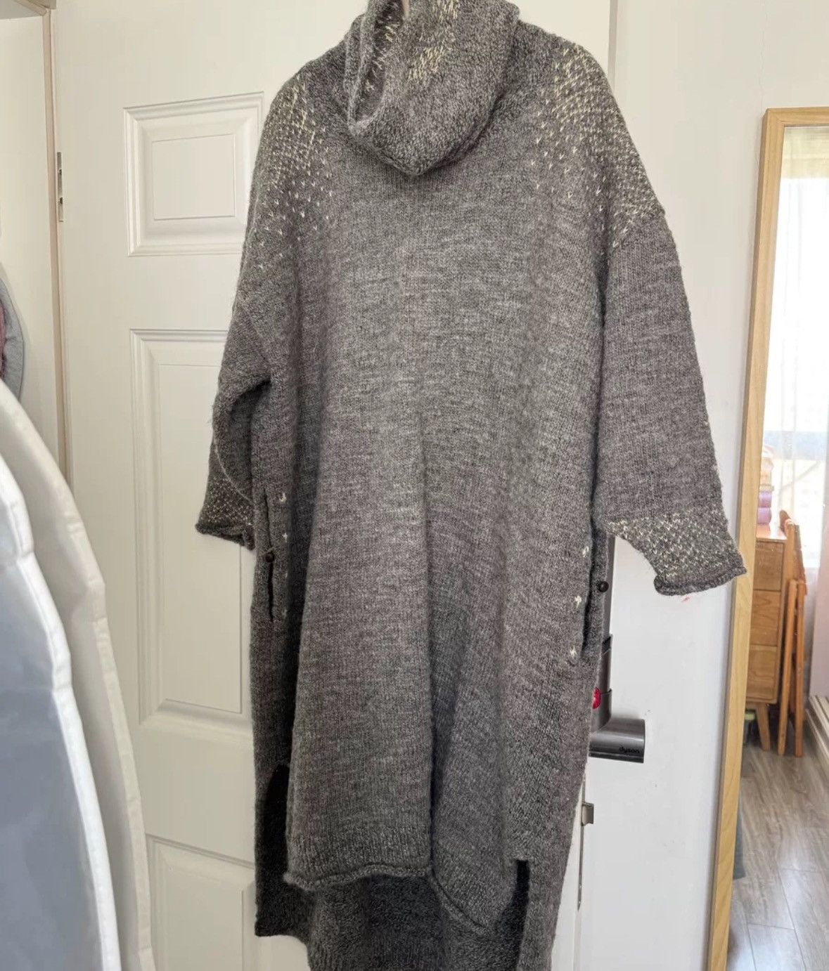 Kapital Kapital Bohemian style high neck lapel dress wool dress Size ONE SIZE - 3 Thumbnail