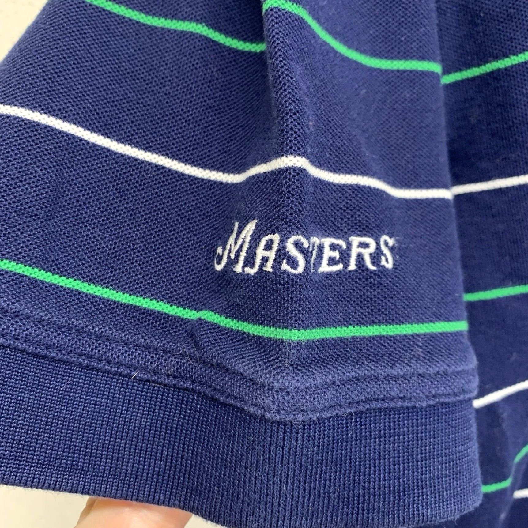 Vintage VINTAGE Masters Polo Shirt Men Medium Blue 60s Striped Embroidered Logo 100% Cotton Size US M / EU 48-50 / 2 - 3 Thumbnail