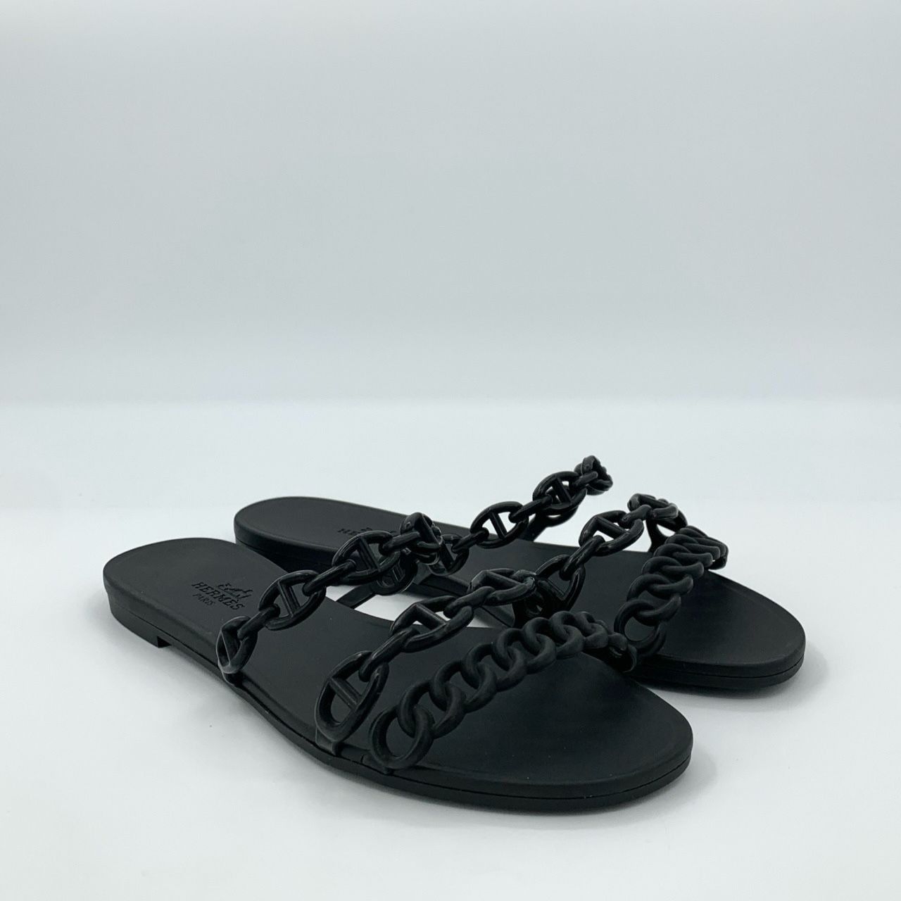 Hermes Hermès Chain Link Flat Sandals Black Size 36 Pig Nose Design Size US 5 / EU 37 - 7 Thumbnail