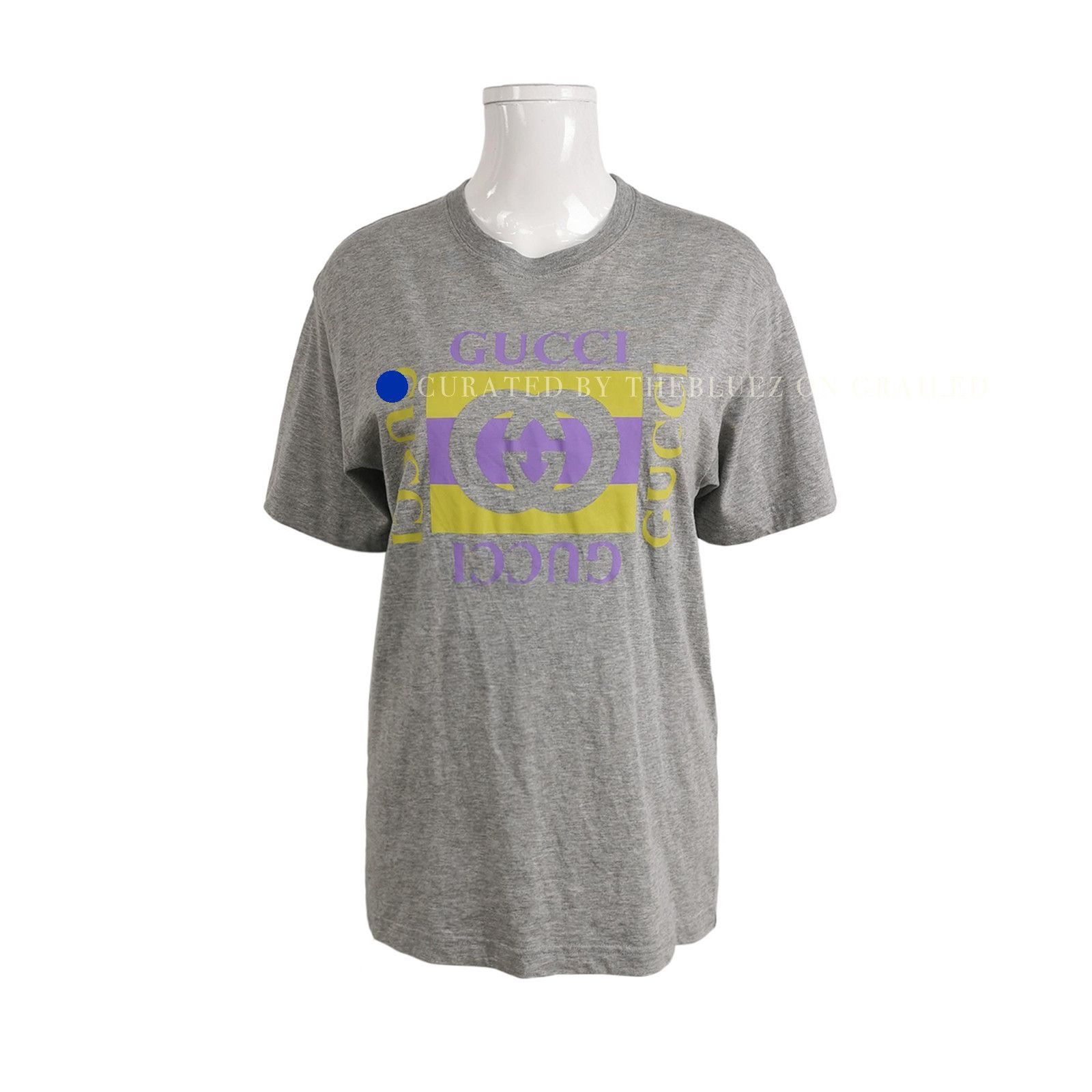 Gucci Logo Print Gray T-Shirt in XXS Size US XXS / EU 40 - 1 Thumbnail