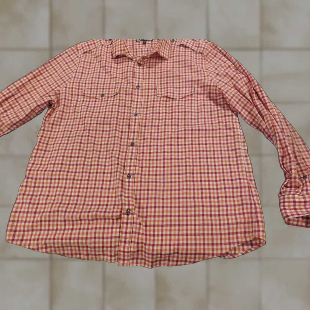 Express Express Mens Shirt XL red plaid button up charted knit cotton long sleeve button-down collar Mens Womens? Size US XL / EU 56 / 4 - 1 Thumbnail