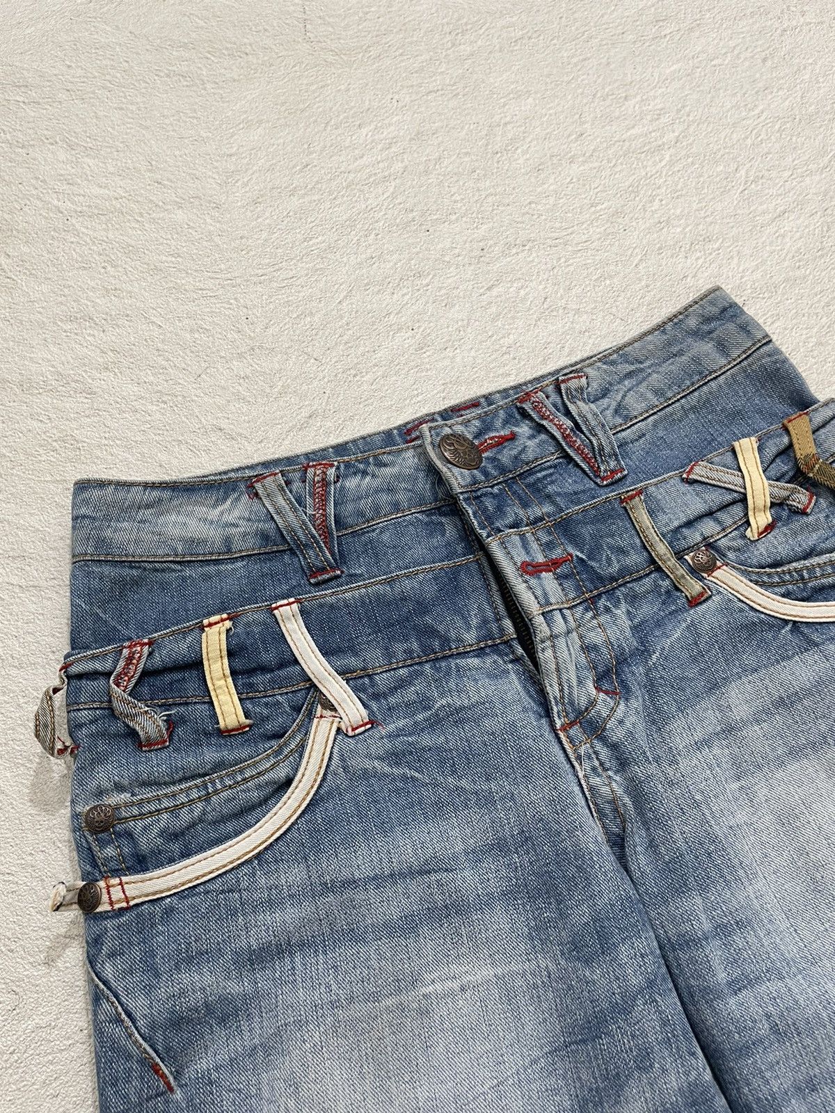 Japanese Brand 2000s Double waist Jorts Stonewash Size 29" - 4 Thumbnail