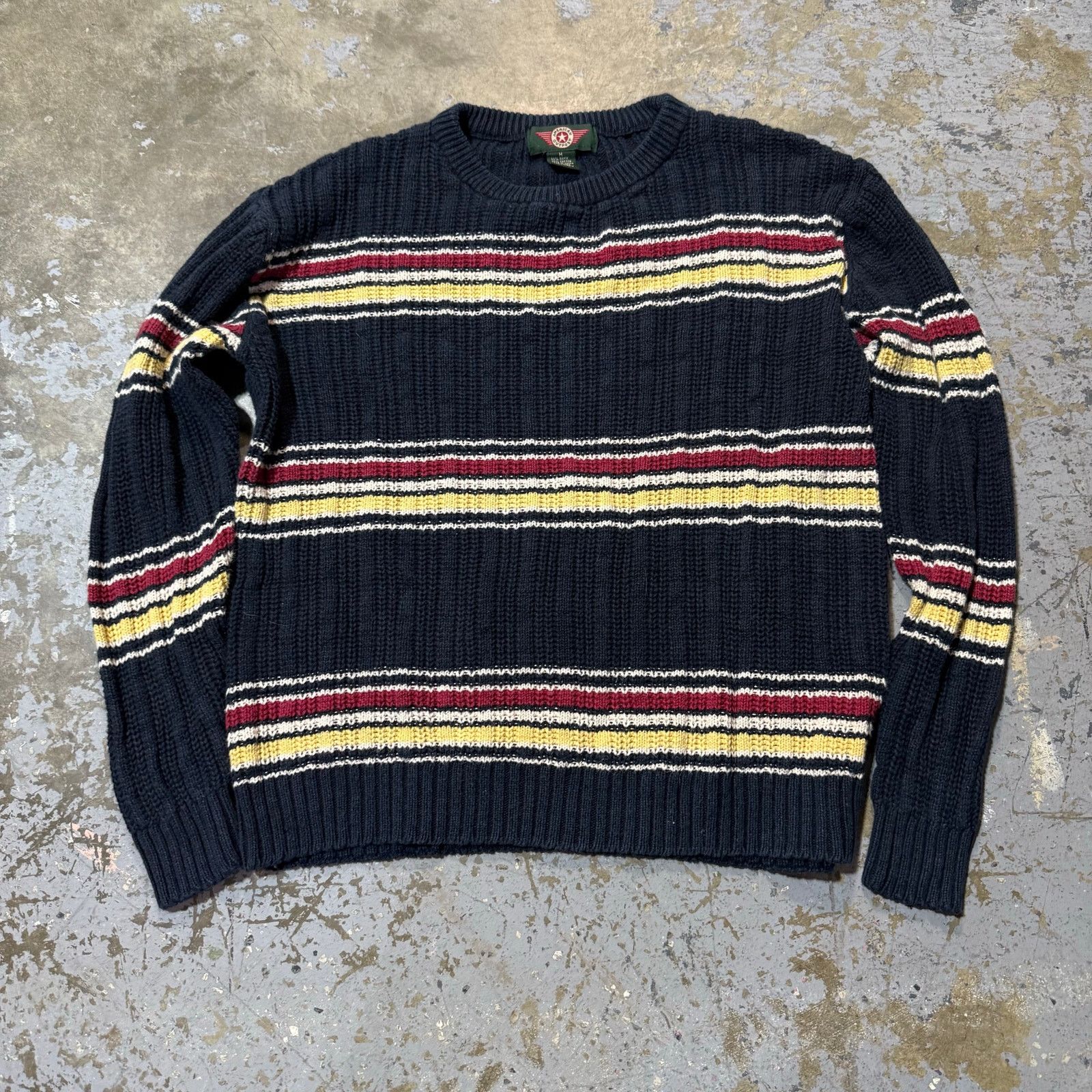 Vintage Vintage Striped Knit Sweater Size US M / EU 48-50 / 2 - 1 Thumbnail