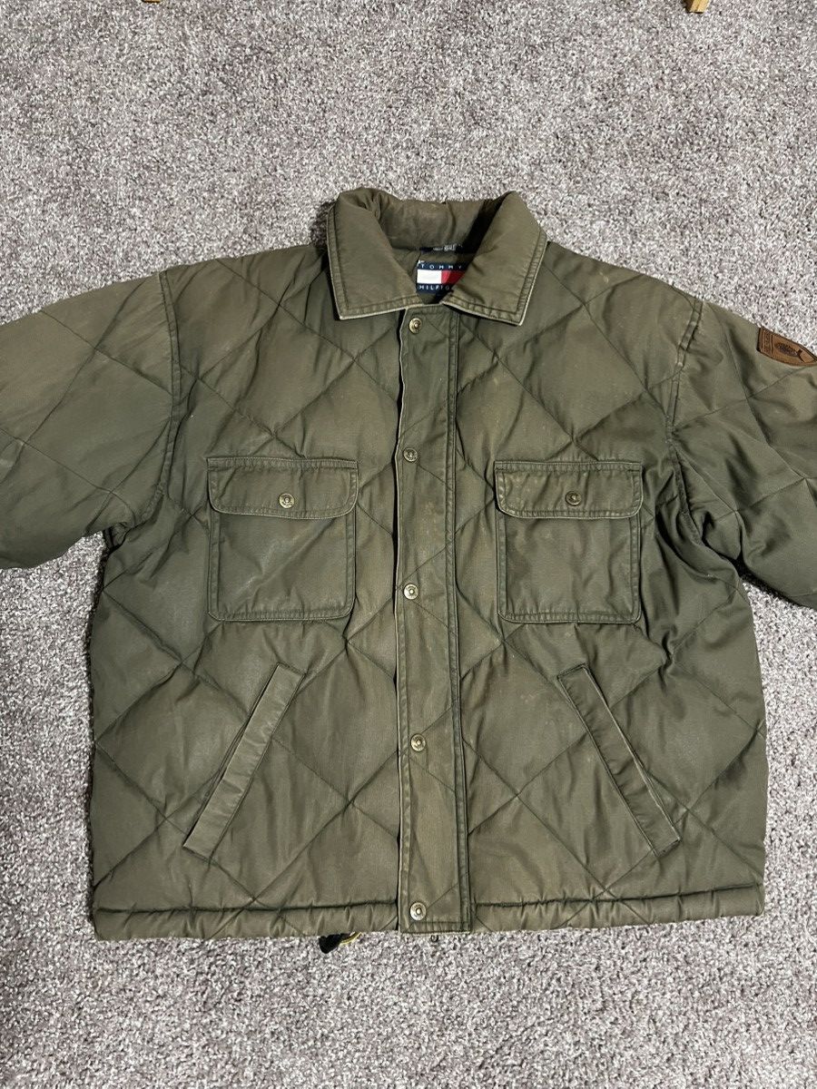 Tommy Hilfiger Vintage 1990s Tommy Hilfiger Green Quilted Puffer Jacket Size US S / EU 44-46 / 1 - 14 Thumbnail