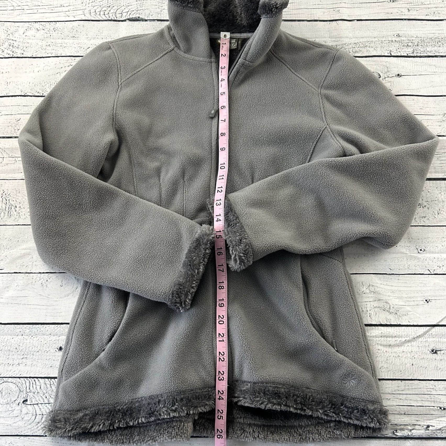 Athleta Athleta Fleece Jacket Women's M Gray Full Zip Sherpa Lined Heavy Jacket Size M / US 6-8 / IT 42-44 - 3 Thumbnail